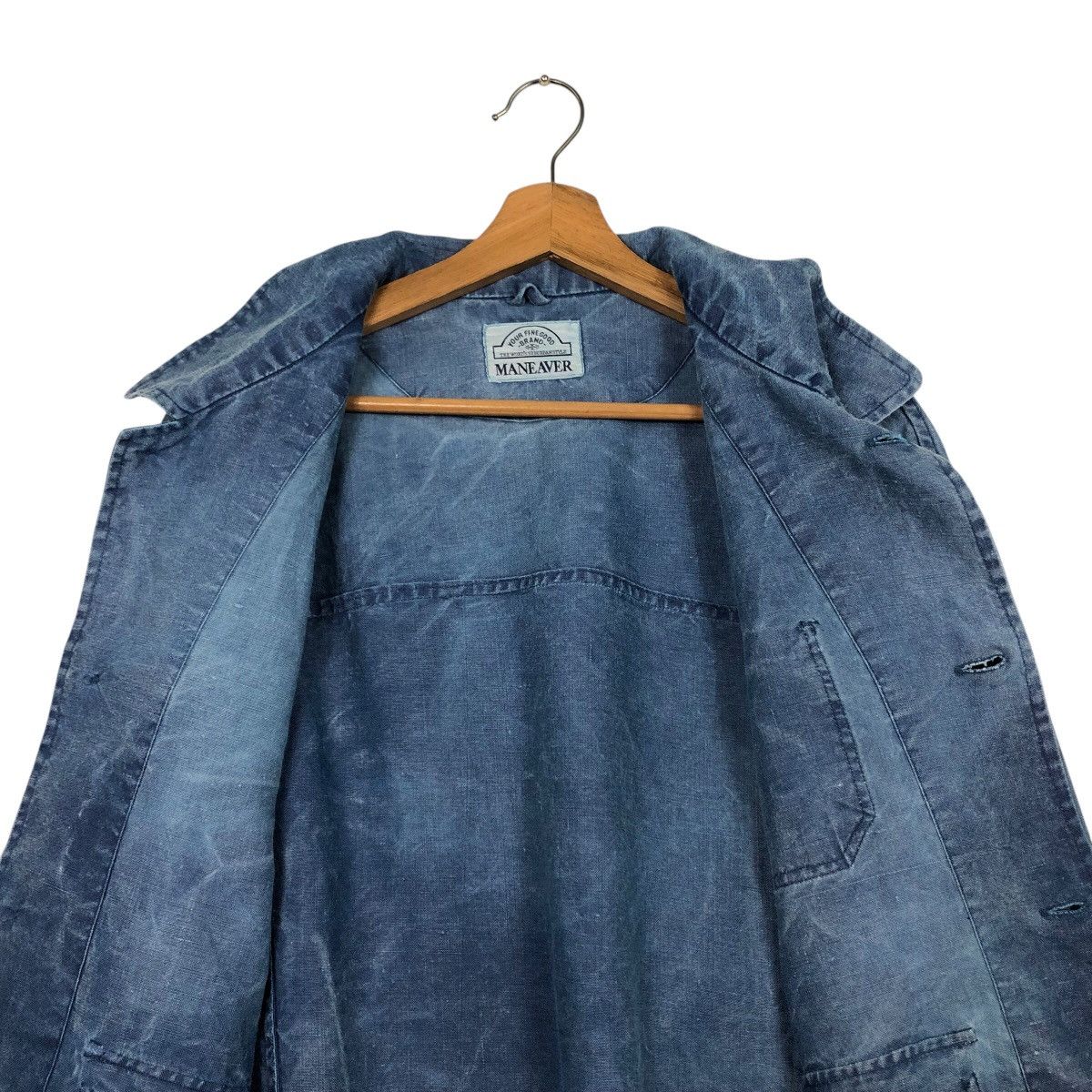 Japanese Brand 📌Vintage Denim Bomber Jacket Maneaver Issey Miyake Size US L / EU 52-54 / 3 - 15 Thumbnail
