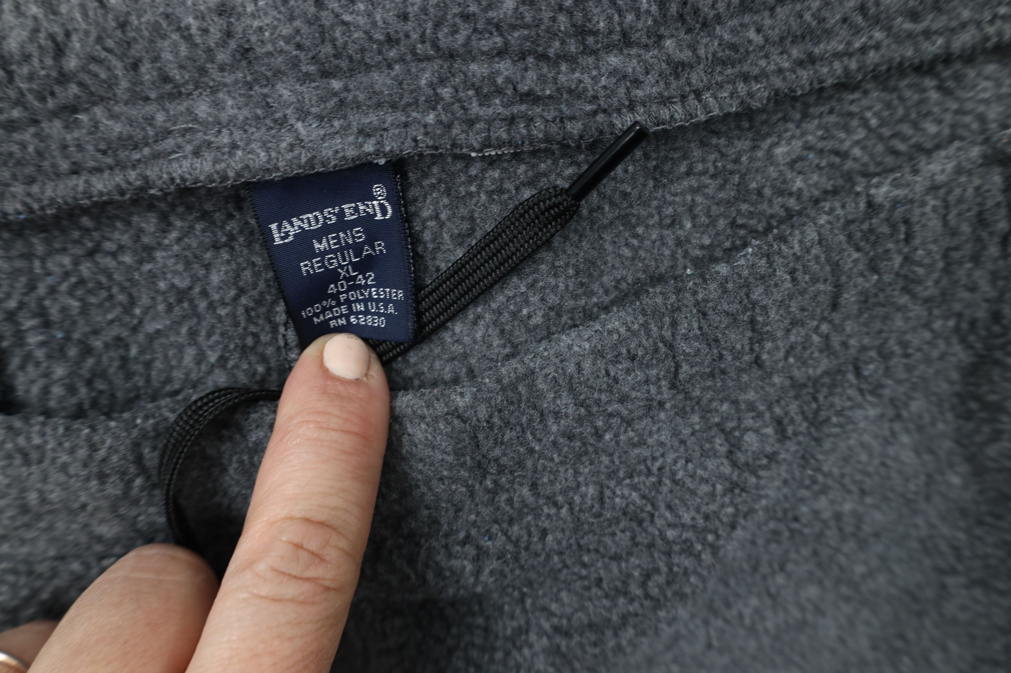 Lands' End × Vintage Vintage 90s Lands End Fleece Sweatpants Joggers Gray USA Size US 38 / EU 54 - 5 Thumbnail