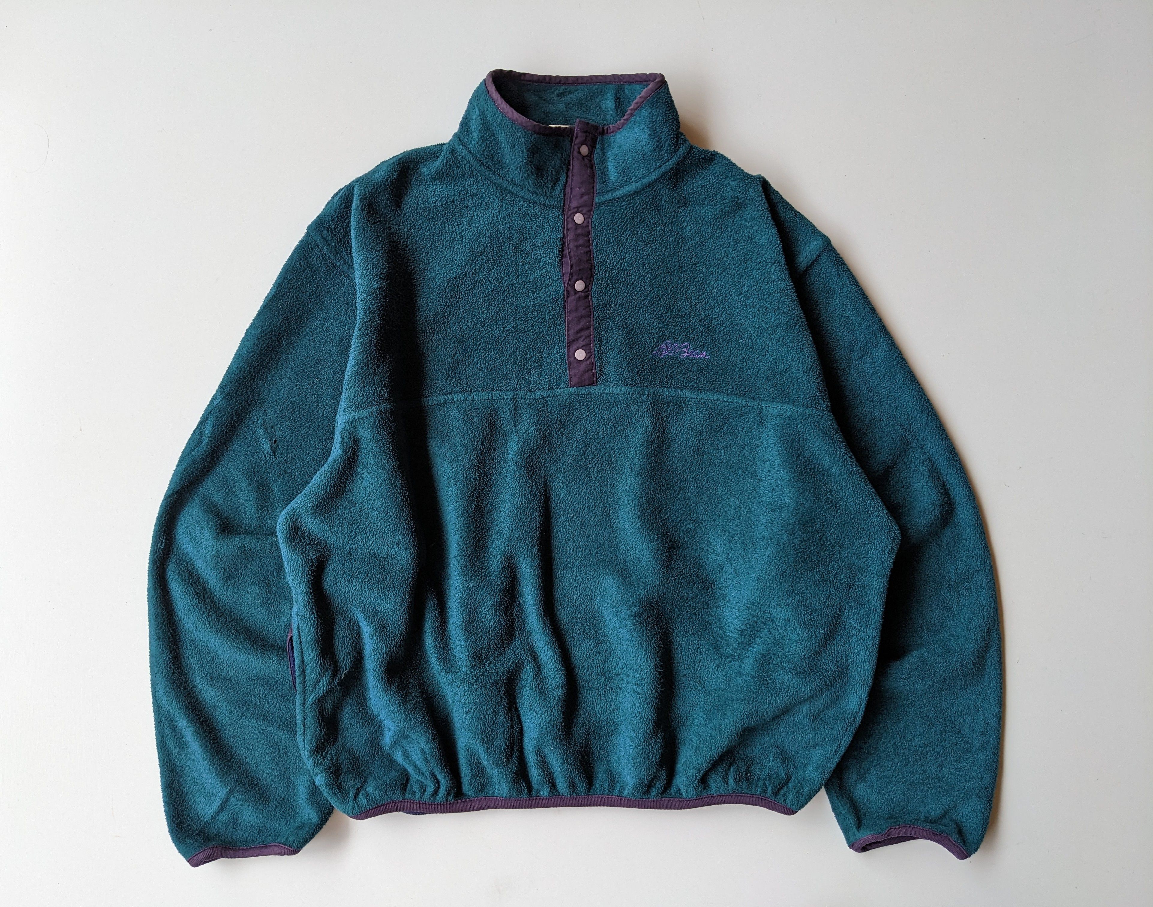 L.L. Bean Vintage 90s LL Bean fleece snap button jacket Size US L / EU 52-54 / 3 - 1 Thumbnail