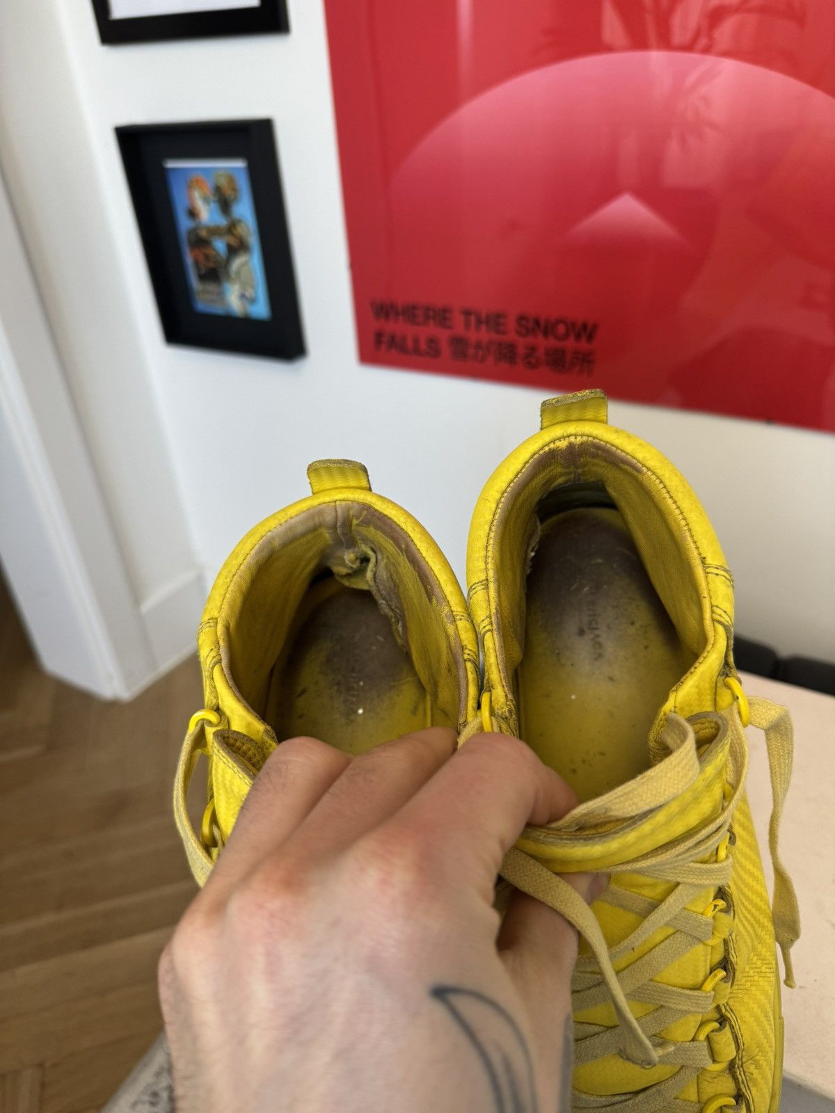 Balenciaga Balenciaga Arena High Sneakers Leather Yellow Kanye West Size US 9 / EU 42 - 8 Thumbnail
