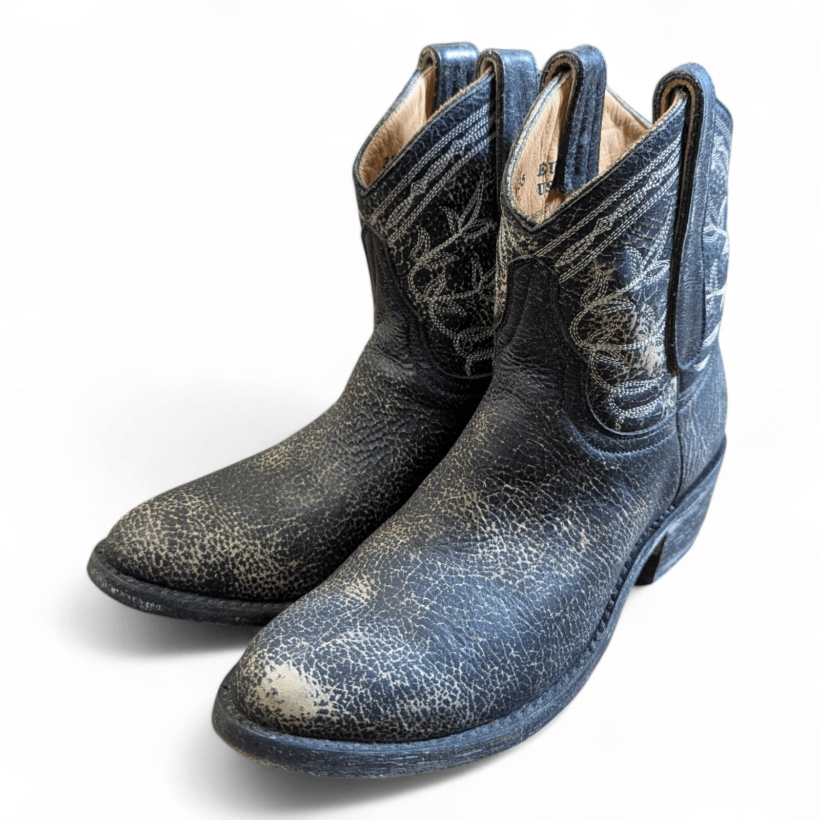 Old Gringo Mexicana x Old Gringo Western Ankle Boots Distressed Print Size US 5.5 / IT 35.5 - 4 Thumbnail