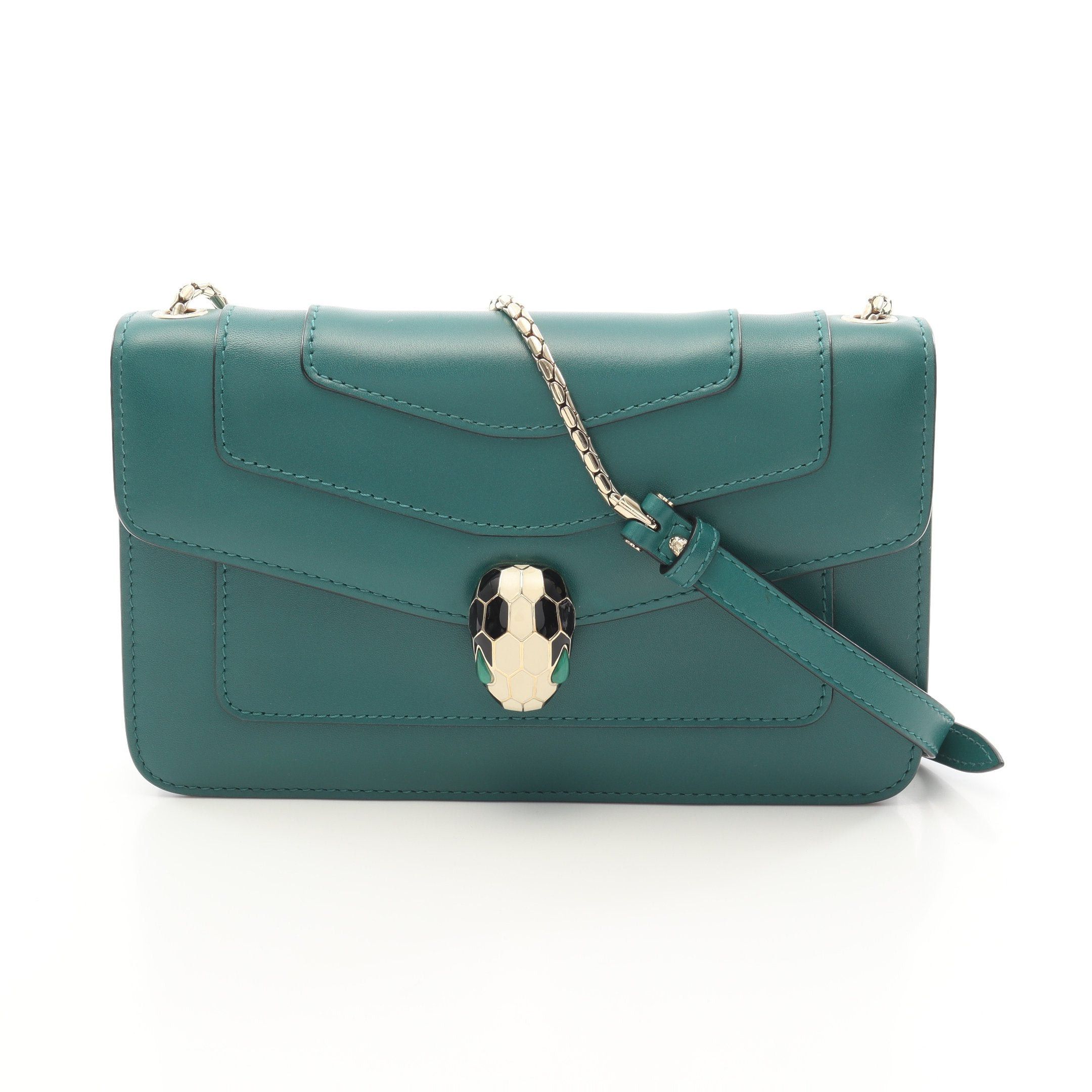 Bvlgari Bvlgari Serpenti Forever Chain Shoulder Bag Leather Green Size ONE SIZE - 1 Thumbnail