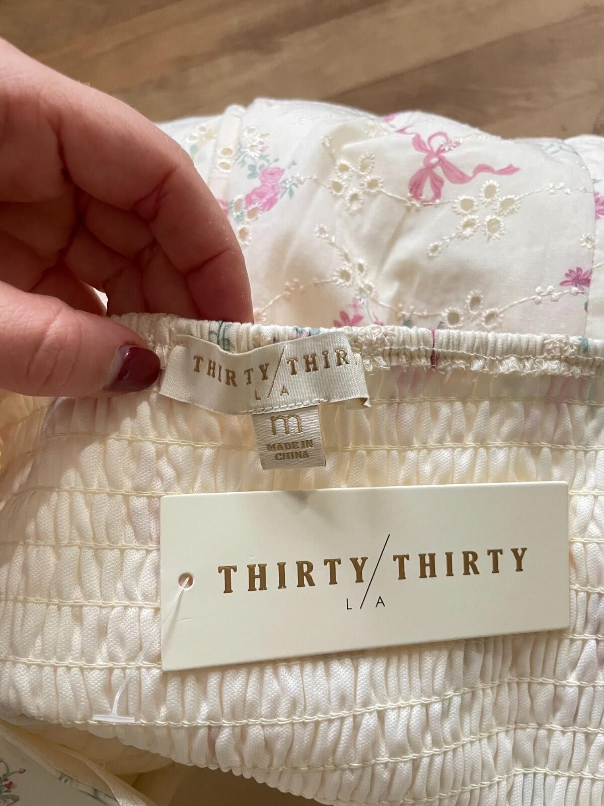 Other Thirty Thirty LA Cream Broderie Halter Midi Dress M BNWT Size M / US 6-8 / IT 42-44 - 5 Thumbnail