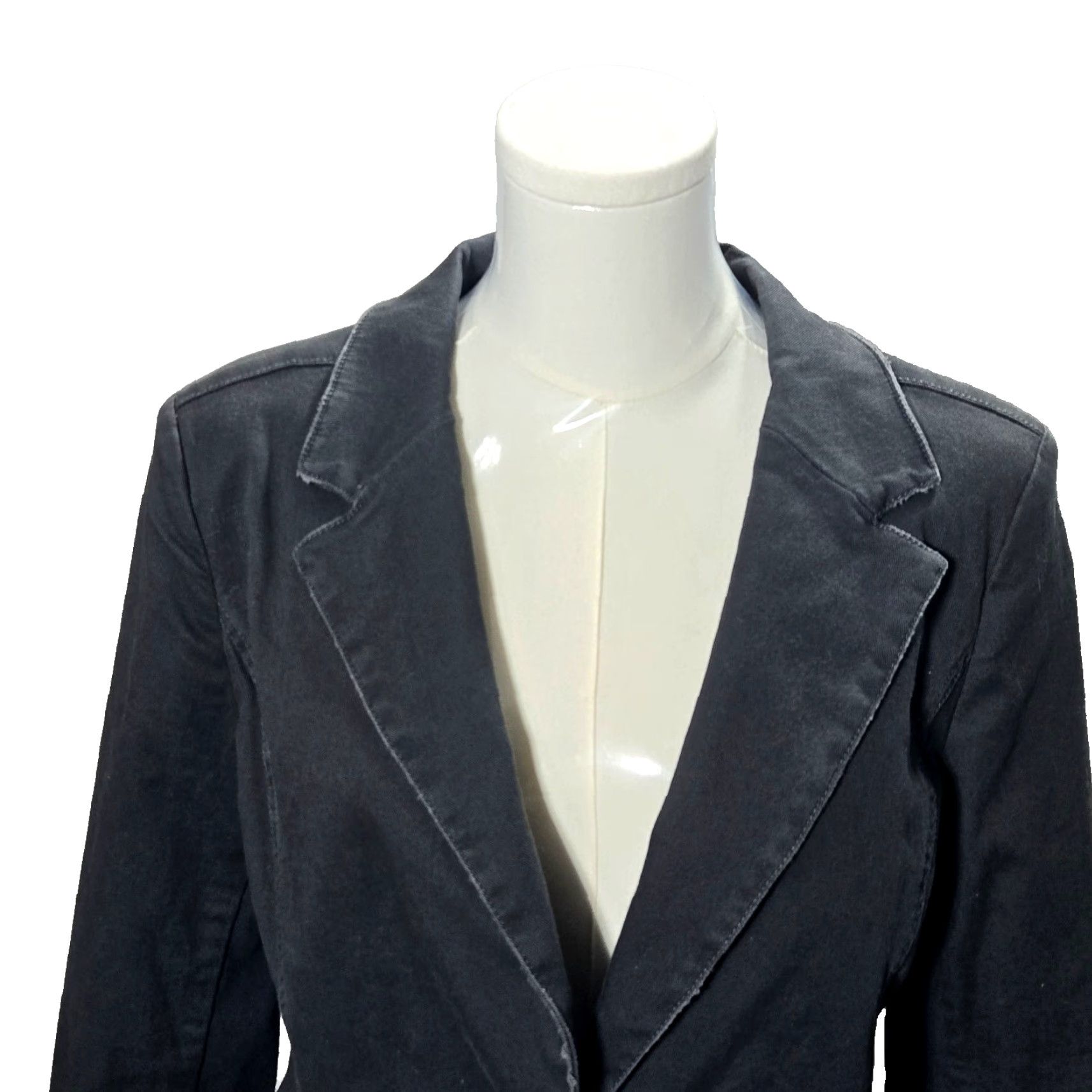 Vintage VINTAGE Peyton Jensen Blazer Womens One Button Gray Size Medium Cropped Jacket Coat Size M / US 6-8 / IT 42-44 - 3 Thumbnail