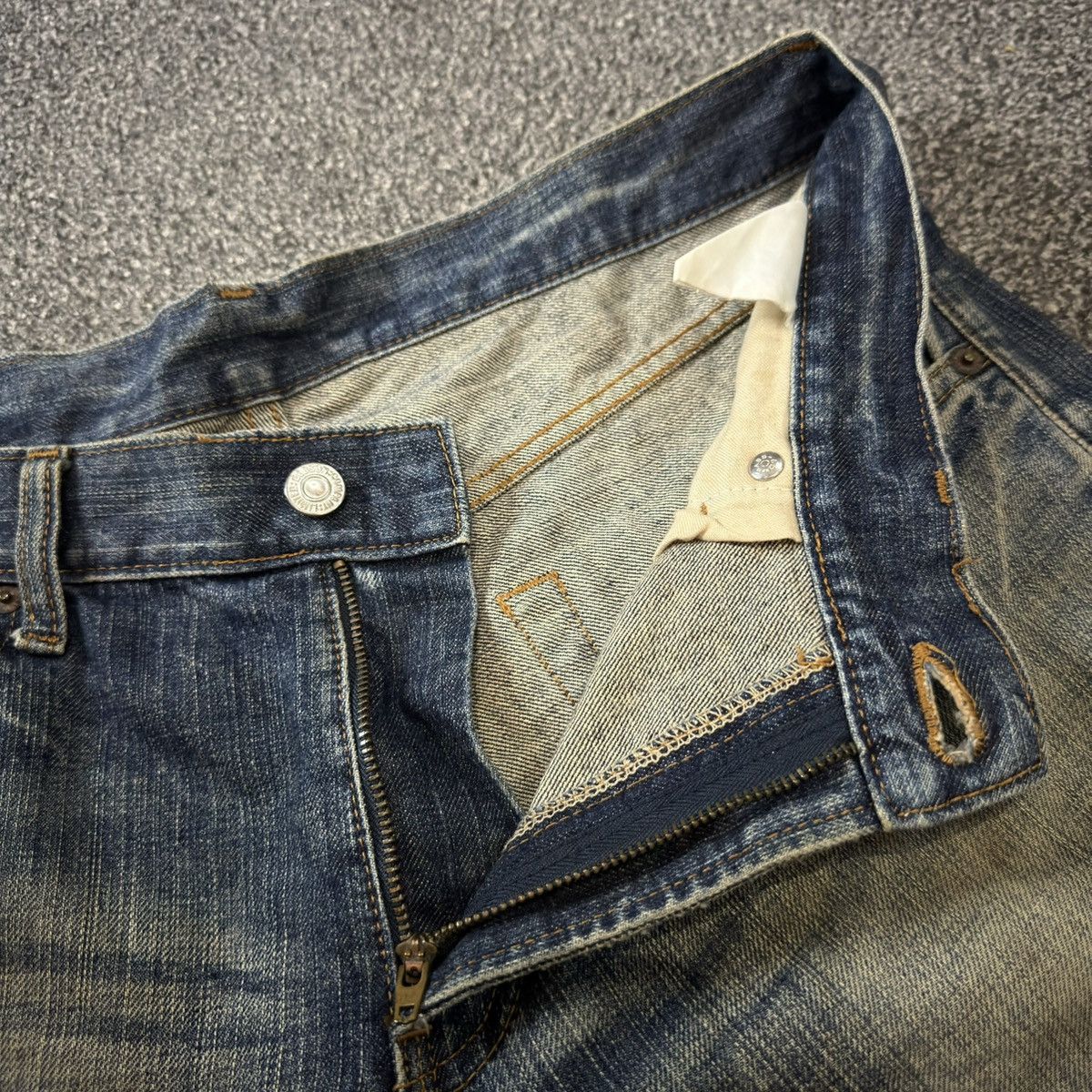 Japanese Brand 🇯🇵 Vintage 90s Japanese Bobson Destroyed Crack Wash denim Size US 35 - 13 Thumbnail
