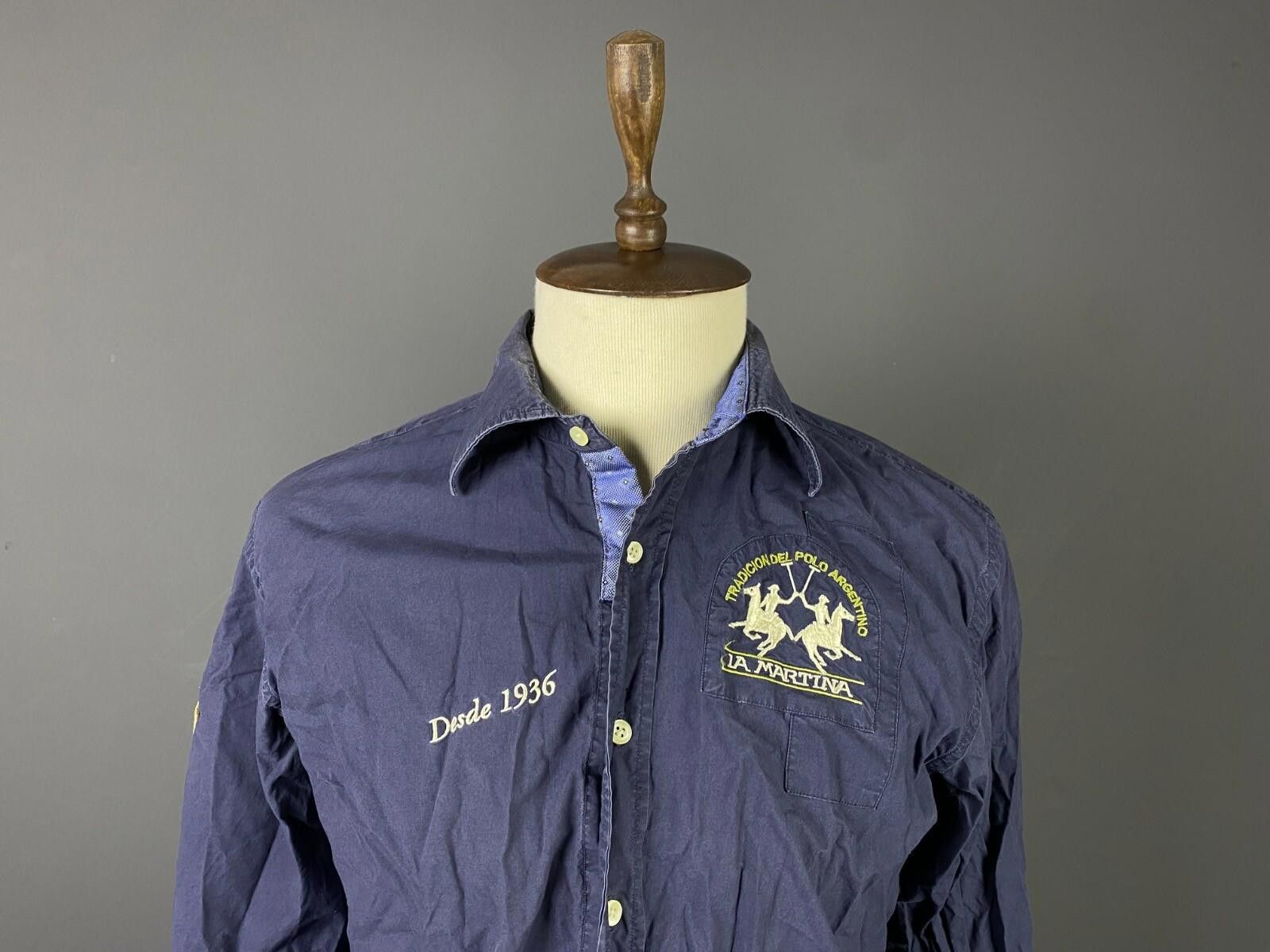 La Martina La Martina Buenos Aires Blue Desde Down Shirt Size 2XL Size US XXL / EU 58 / 5 - 2 Thumbnail