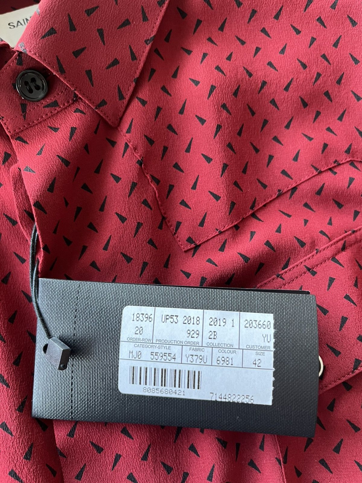 Hedi Slimane × Saint Laurent Paris × Yves Saint Laurent Saint Laurent Runway $1,300 Pure Silk Chemise CDC Shirt Size US L / EU 52-54 / 3 - 5 Thumbnail