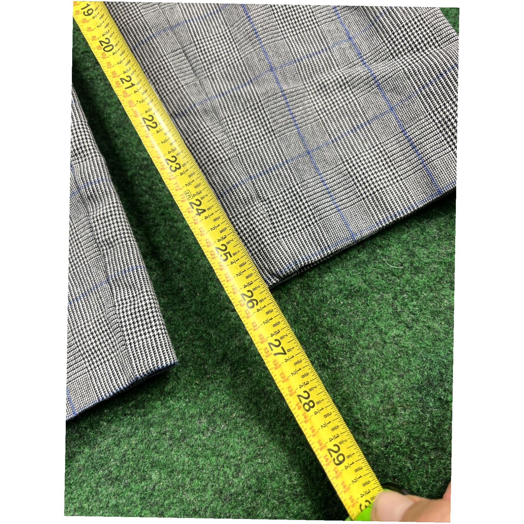 Ann Taylor LOFT Ann Taylor Womens Dress Pants Size 8 30x26 Gray Blue Striped Checkered Size 30" / US 8 / IT 44 - 7 Thumbnail