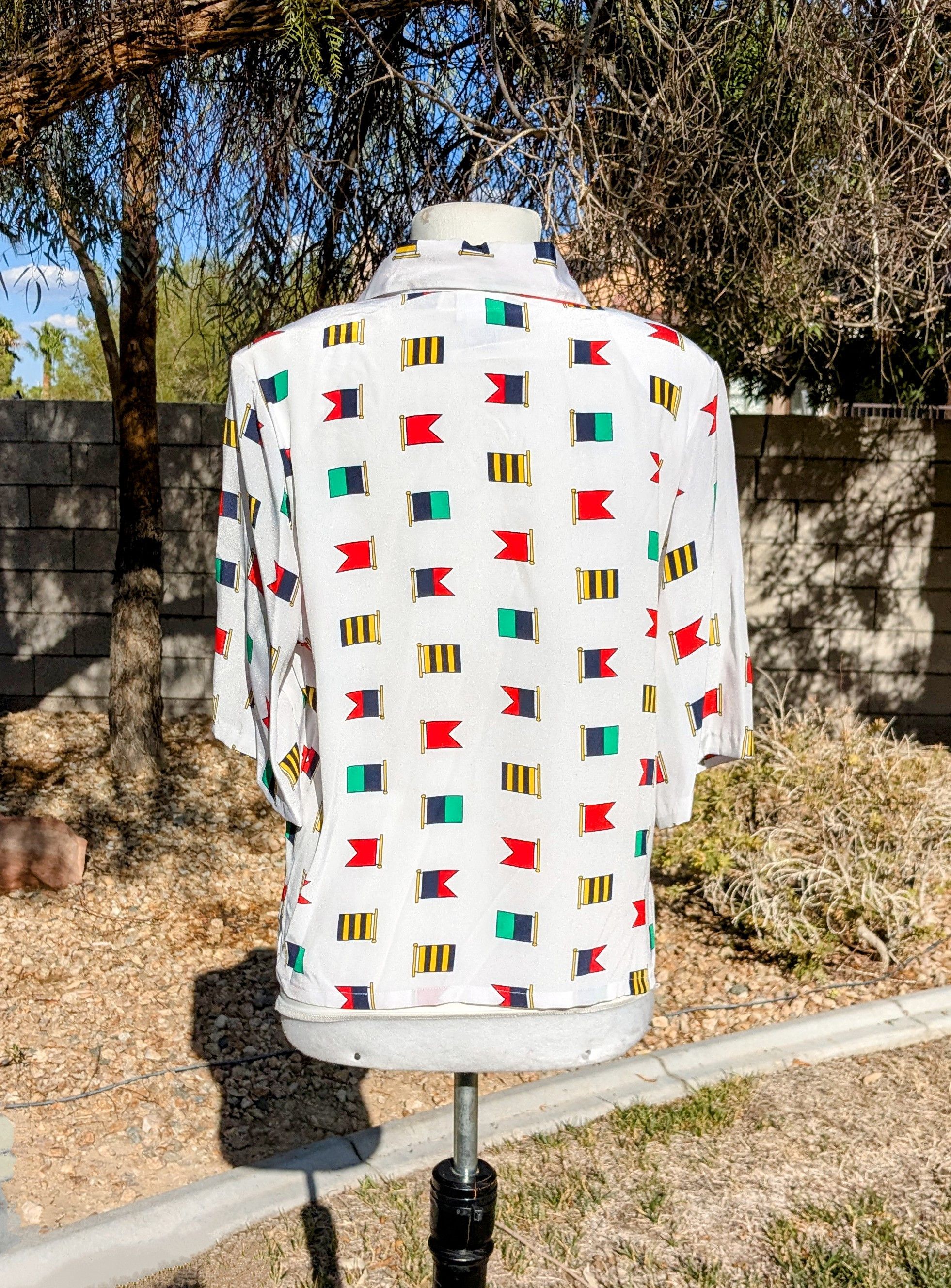 Other VTG 1990s Koret Career Petites Flag Fashion Sample Blouse Size XL / US 12-14 / IT 48-50 - 4 Thumbnail