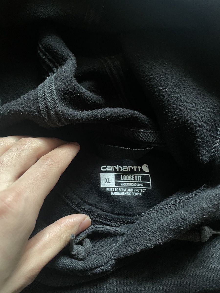 Carhartt Vintage 90s Carhartt Hoodie Sweatshirt Faded Work Wear Black Size US XL / EU 56 / 4 - 6 Thumbnail
