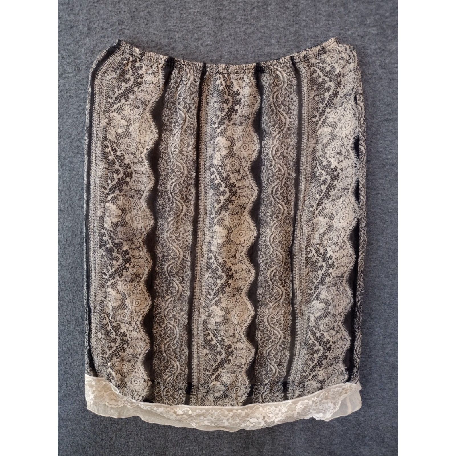 Vintage INC International Concepts Skirt Silk Size 6 Brown/Black A-Line Women's Midi Paisley Bohemian Fall Spring Summer Winter Size 28" / US 6 / IT 42 - 2 Thumbnail
