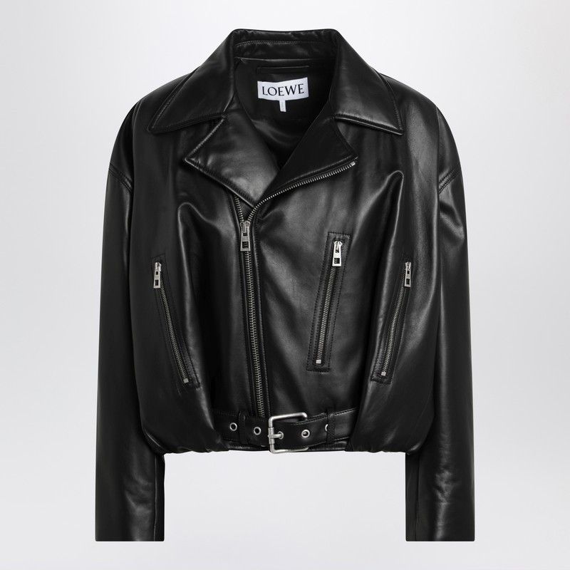 Loewe Loewe Black Leather Biker Jacket Size M / US 6-8 / IT 42-44 - 1 Thumbnail