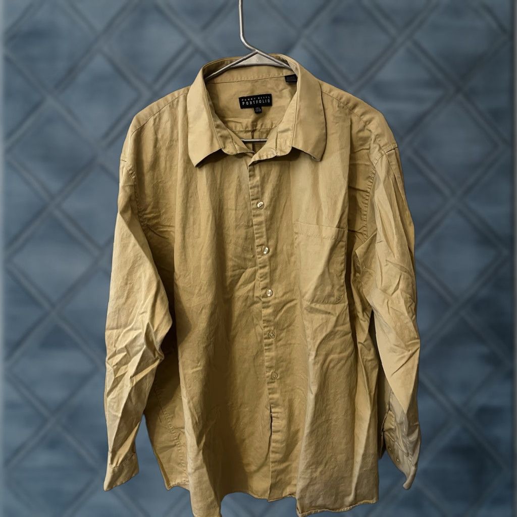 Perry Ellis Perry Ellis Shirt Men’s Long Sleeve Brown Reg Fit Button-Down 17.5 Slim Size US XXL / EU 58 / 5 - 1 Thumbnail