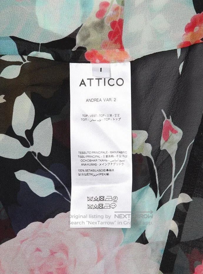 The Attico Attico Floral Silk Shirt for Women. Size S / US 4 / IT 40 - 4 Thumbnail