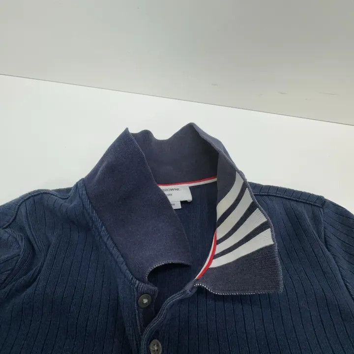 Thom Browne Thom Browne Striped Ribbed Summer Polo Shirt -2507 Size US M / EU 48-50 / 2 - 3 Thumbnail