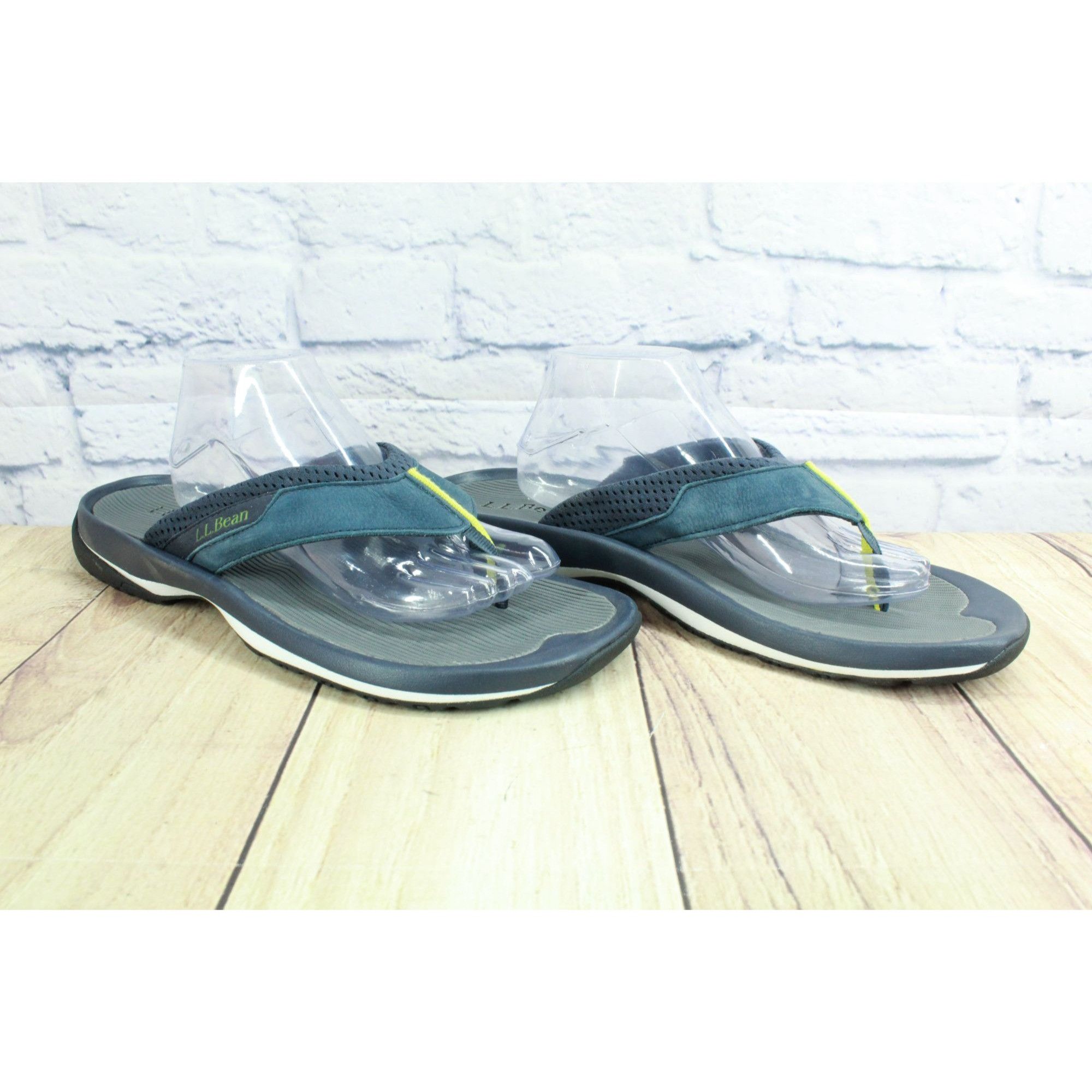 L.L. Bean LL Bean Men's Blue Suede Swift River Cushioned Flip-Flops Size US 13 / EU 46 - 3 Thumbnail
