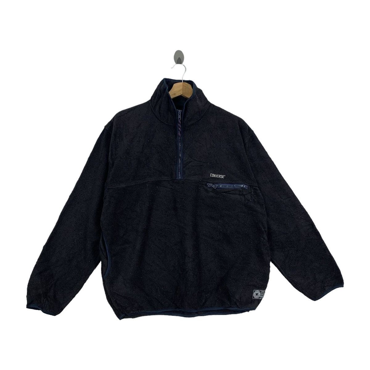 Converse × Vintage Vintage CONVERSE All Star Fleece Half Zipper Sweatshirt Size US XL / EU 56 / 4 - 2 Thumbnail