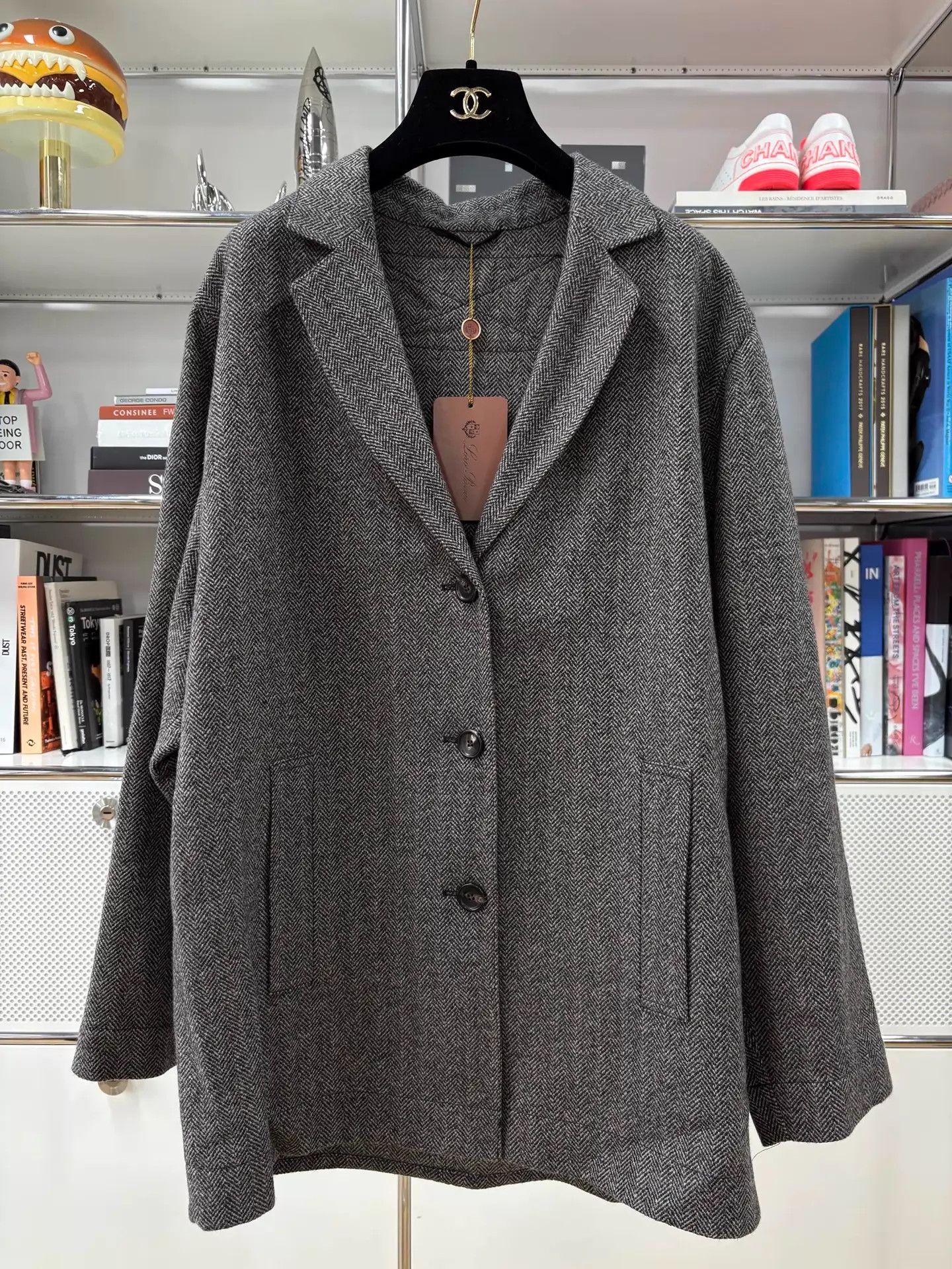 Loro Piana LoroPiana v-neck houndstooth casual blazer gray IT38 Size XS / US 0-2 / IT 36-38 - 2 Thumbnail