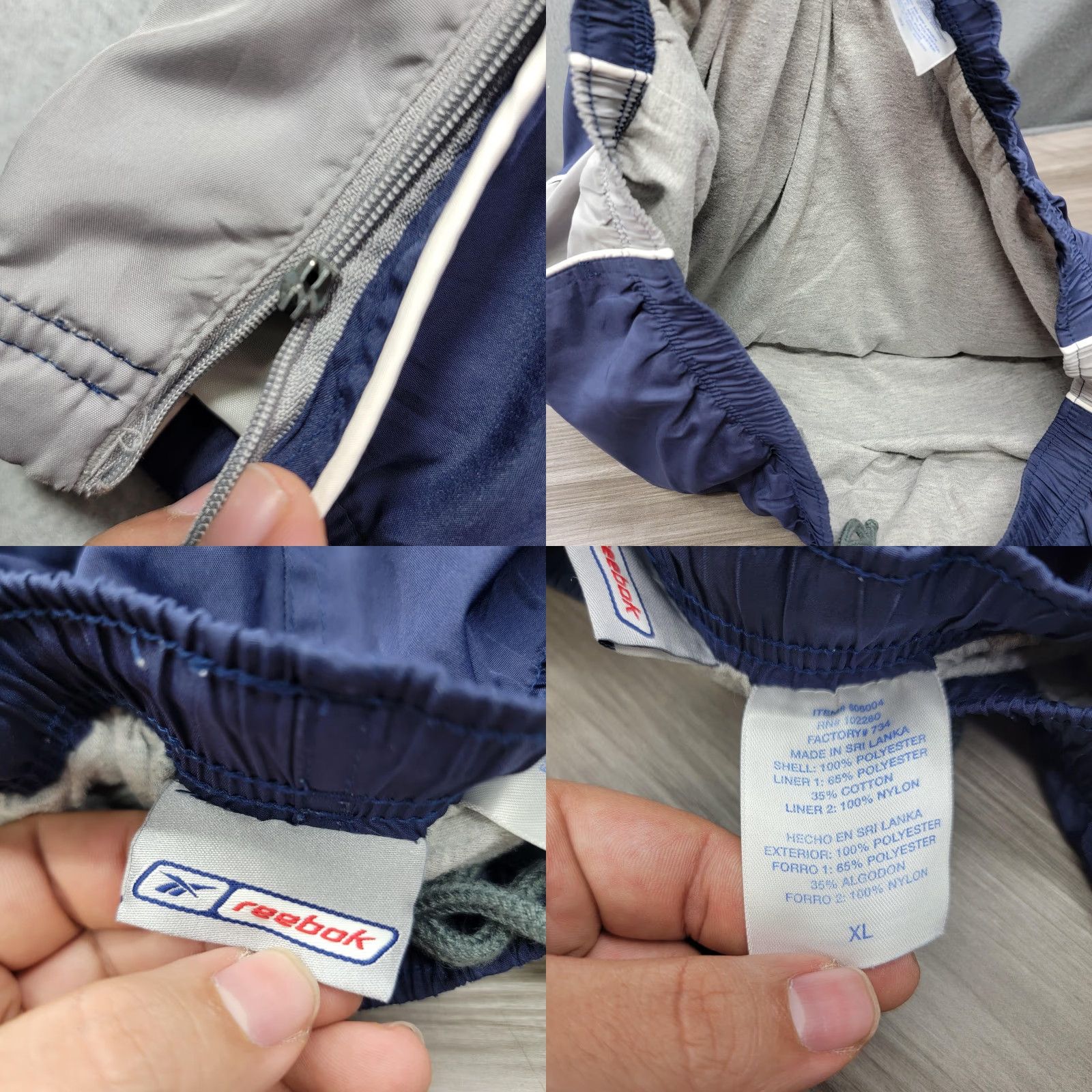 Reebok Reebok Pants Mens XL Blue Colorblock Lined Track Warm Up Elastic Waist Adjustable Pockets LTRB Relaxed Tapered Size US 36 / EU 52 - 9 Thumbnail