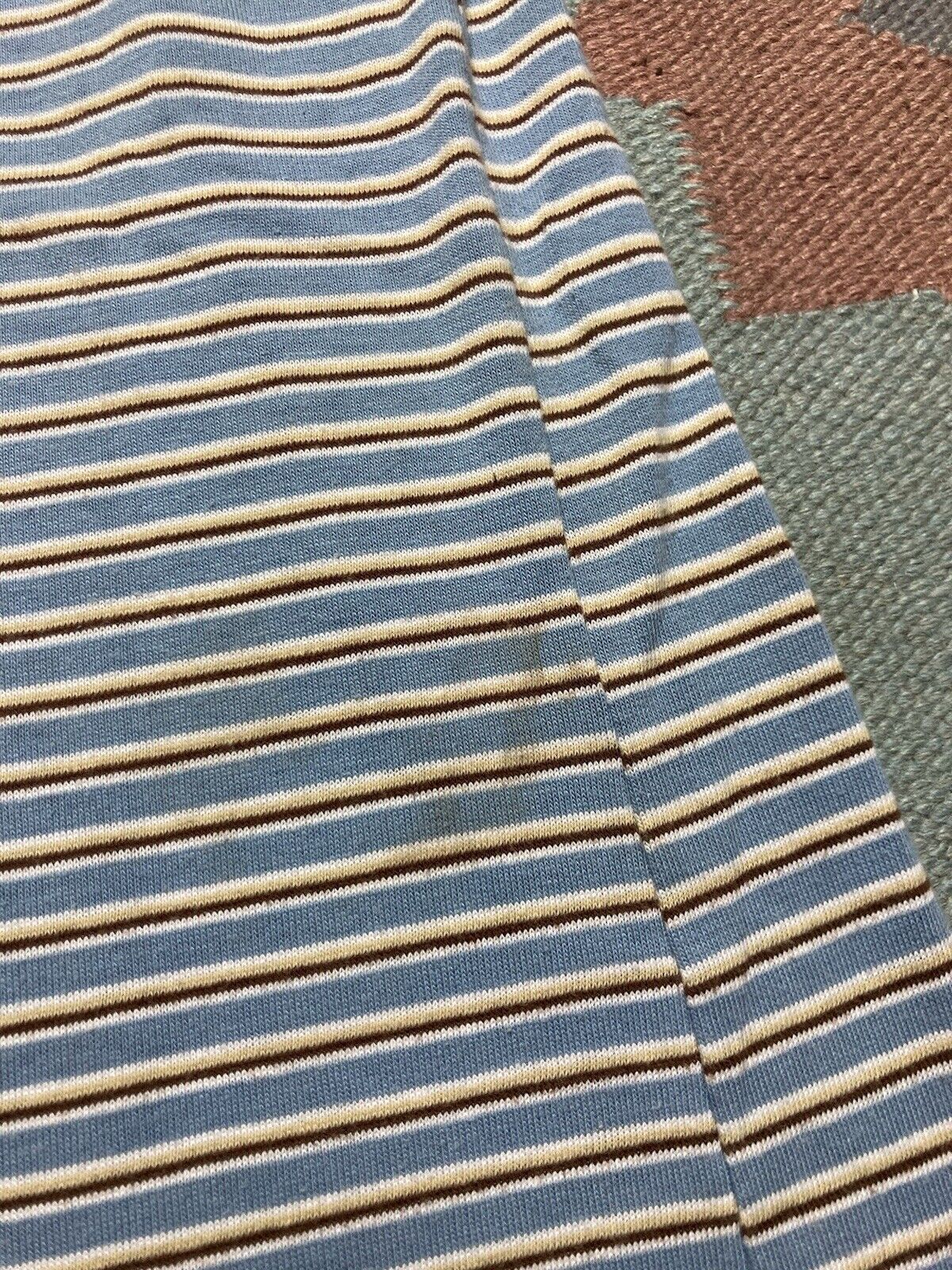 Vintage VTG 70s short sleeve polo shirt donegal striped soft large Size US L / EU 52-54 / 3 - 2 Thumbnail