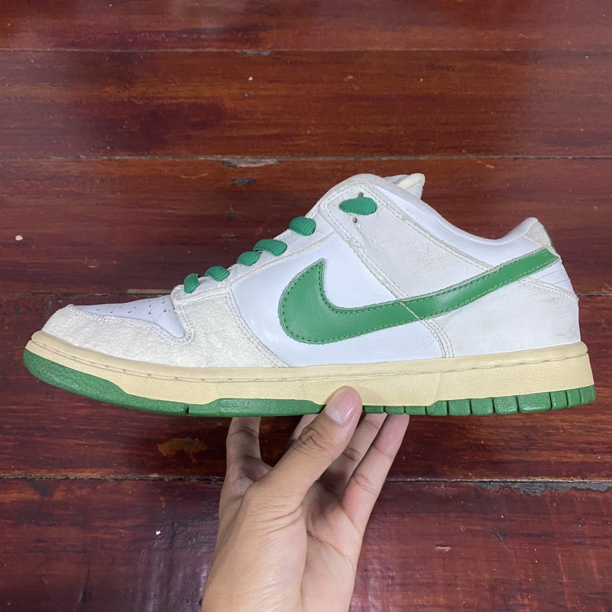 Nike SB Dunk Low White Classic Green 2004 Size US 8 / EU 41 - 3 Thumbnail