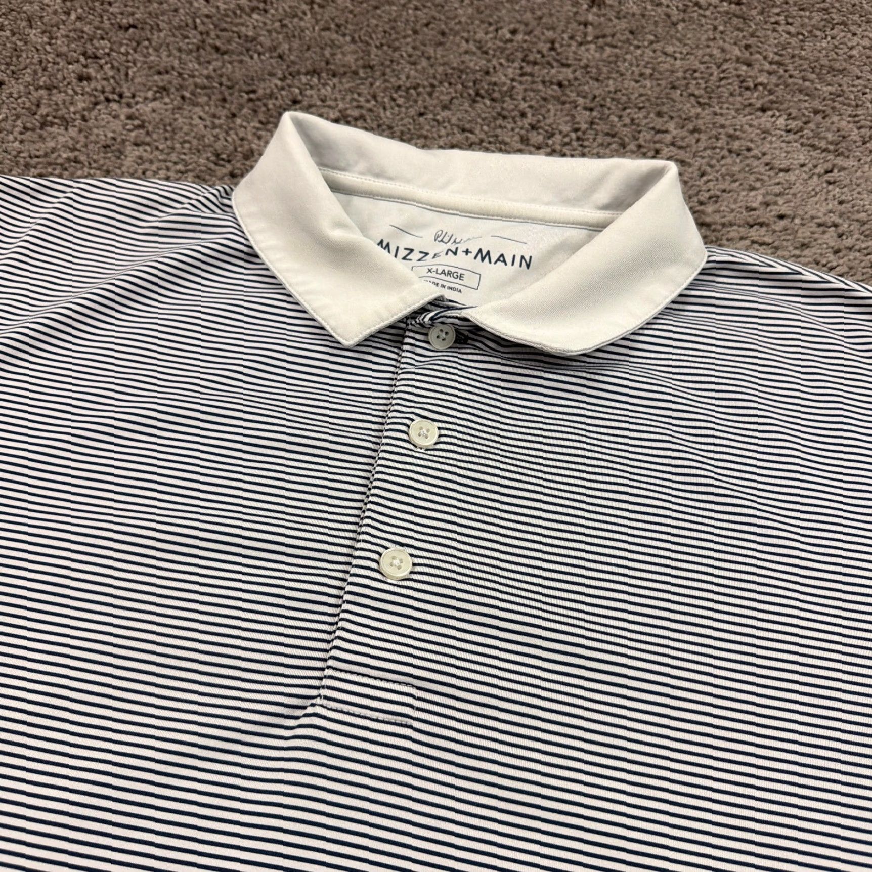 Mizzen+Main Mizzen+Main Shirt Mens XL Blue Polo Performance Stretch Short Sleeve Breathable Polo Shirt Mulitfit? (Note: Original title words used; no additions) Size US XL / EU 56 / 4 - 2 Thumbnail
