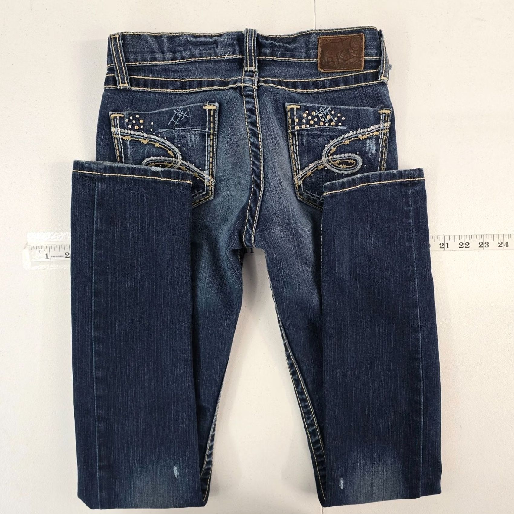 Vintage VINTAGE Buckle BKE Jeans Skinny 5-Pocket Denim Blue 26 Regular Womens Girls 6049 Size 26" / US 2 / IT 38 - 3 Thumbnail