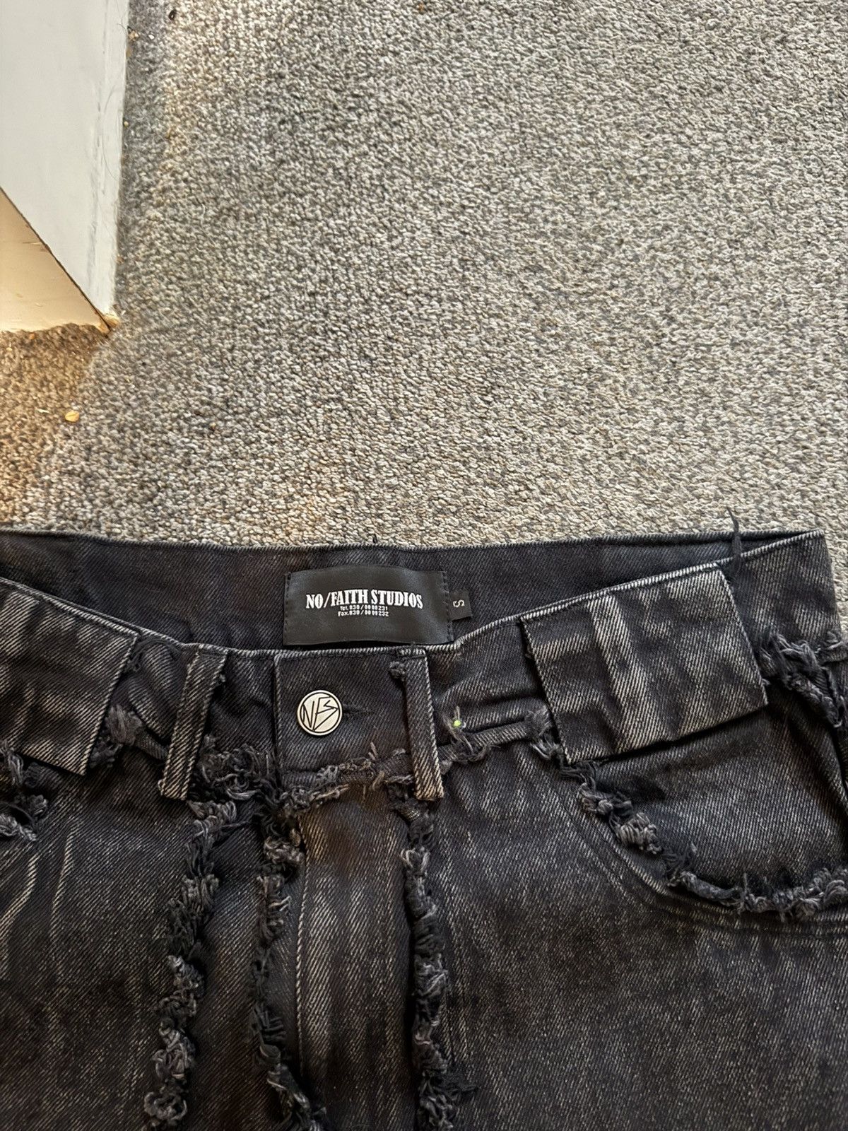 No Faith Studios NO/FAITH STUDIOS FLARED DENIM 001 BLACK SIZE SMALL WAIST 30 Size US 30 / EU 46 - 2 Thumbnail
