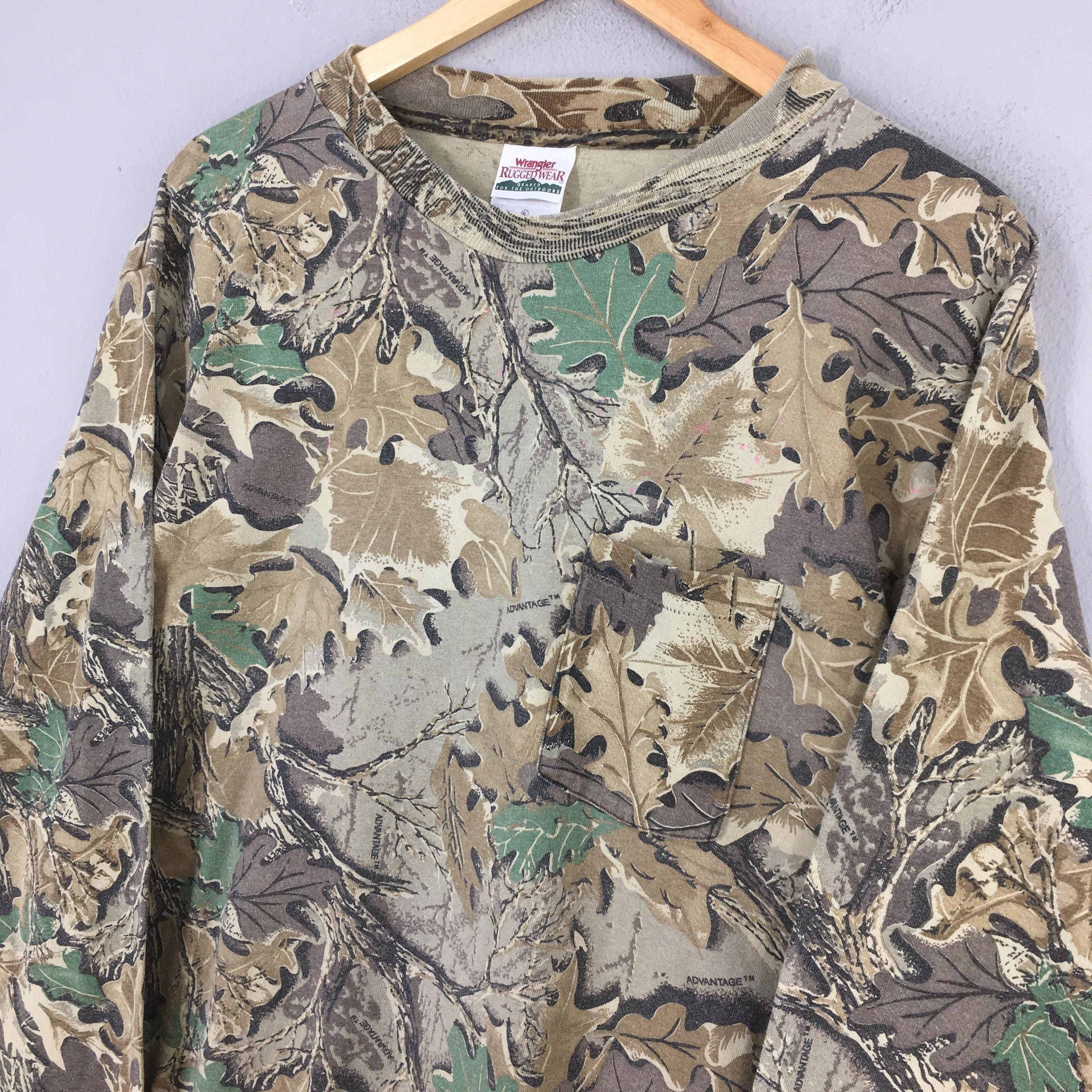 Wrangler Vintage 90s Wrangler Rugged Real Tree Camo T shirt XLarge Size US XL / EU 56 / 4 - 3 Thumbnail