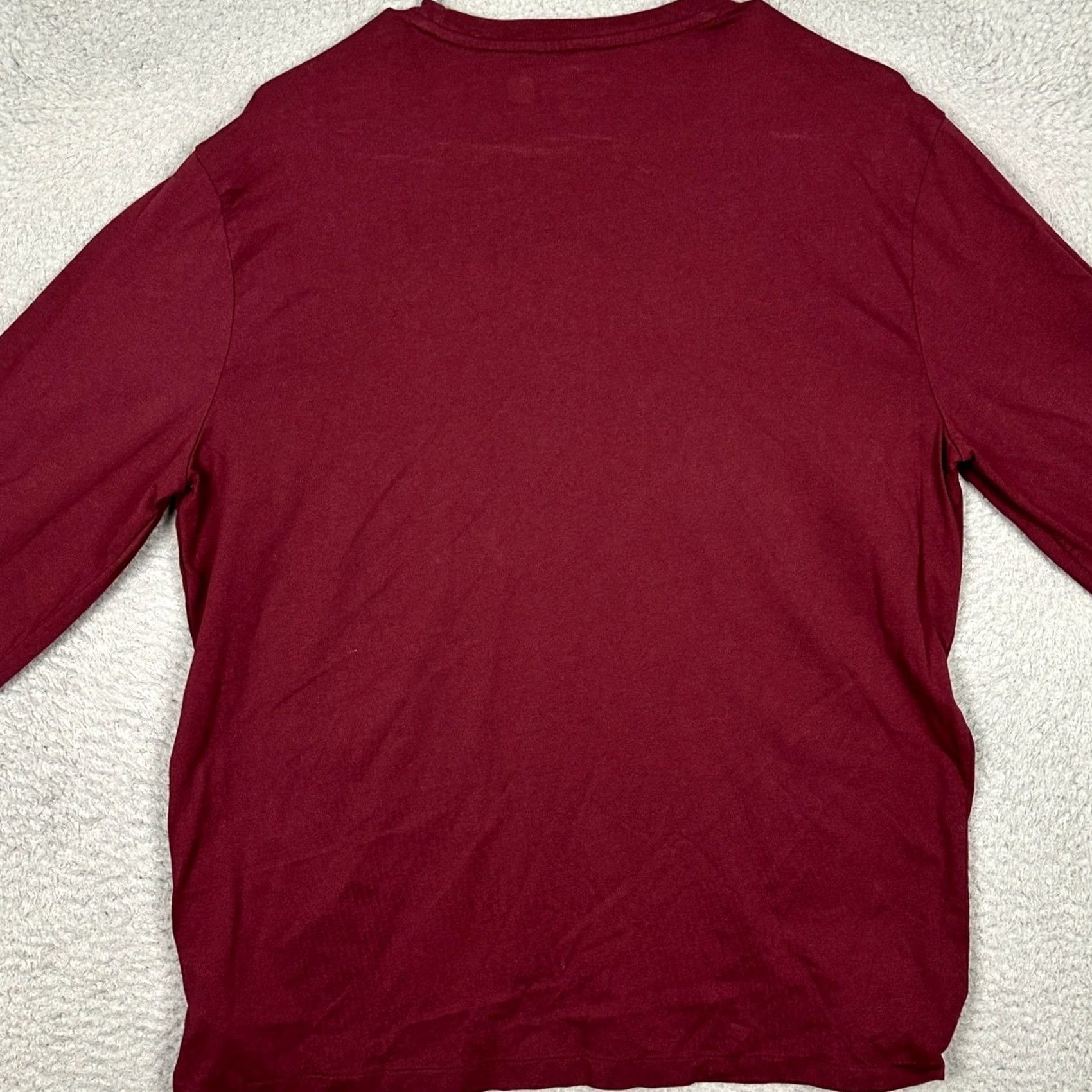 Polo Ralph Lauren Polo Ralph Lauren Mens Large Long Sleeve T-Shirt Burgundy Red Pony Crewneck Tee Size US L / EU 52-54 / 3 - 3 Thumbnail