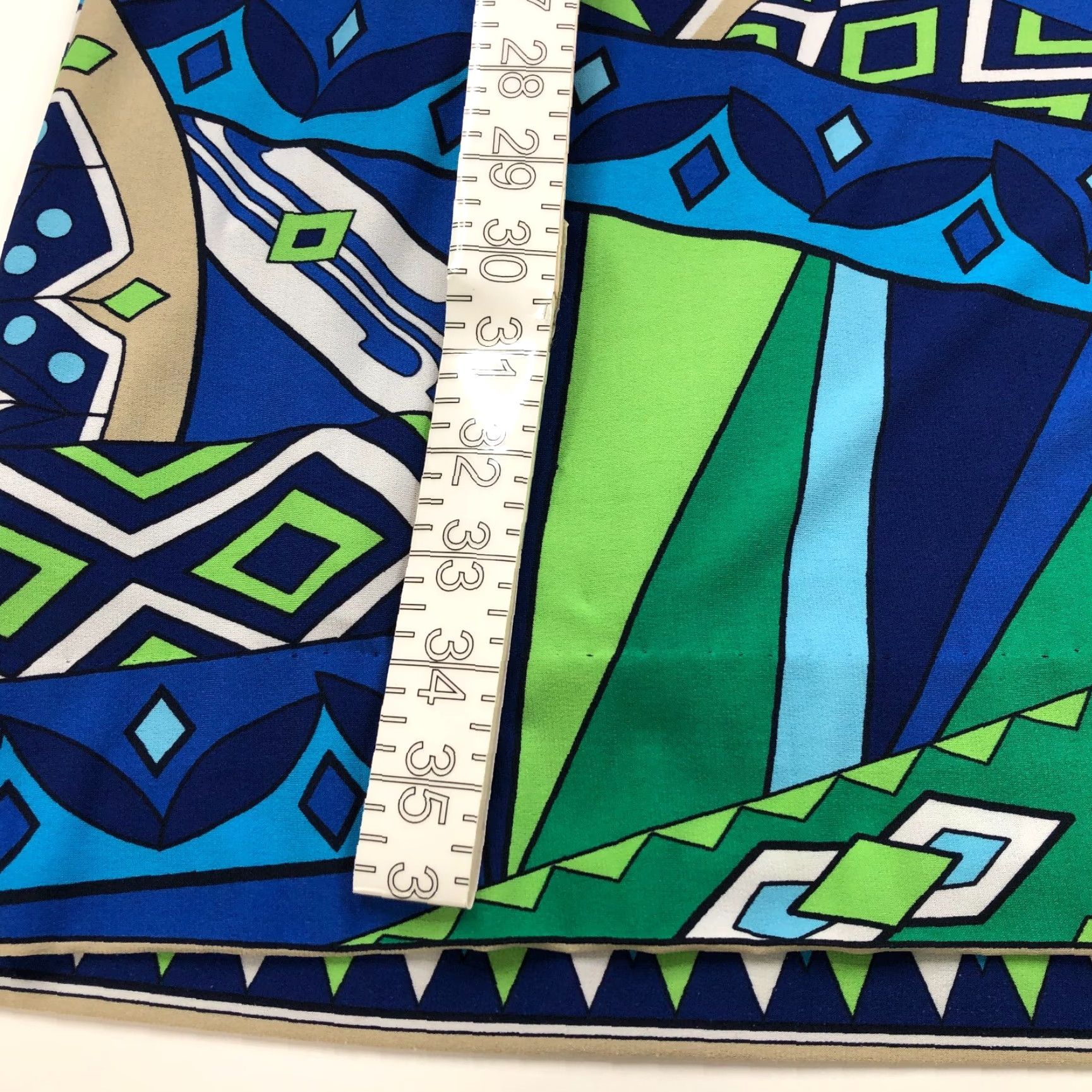 Vintage Chico's Skirt Midi All Over Print Blue MINT Pull On Flat Lined 3 39In XS-XL Women's Comfortable Stretch Size 26" / US 2 / IT 38 - 4 Thumbnail