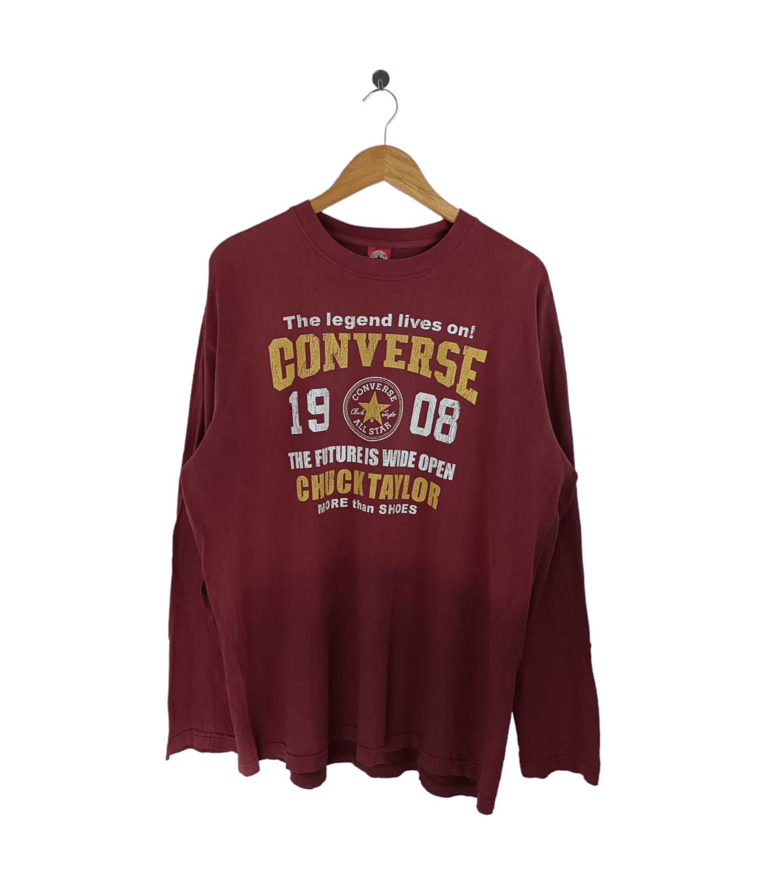 Converse THRASHED FADED VINTAGE Y2K CONVERSE CHUCK TAYLOR L/S TEE Size US XL / EU 56 / 4 - 1 Thumbnail