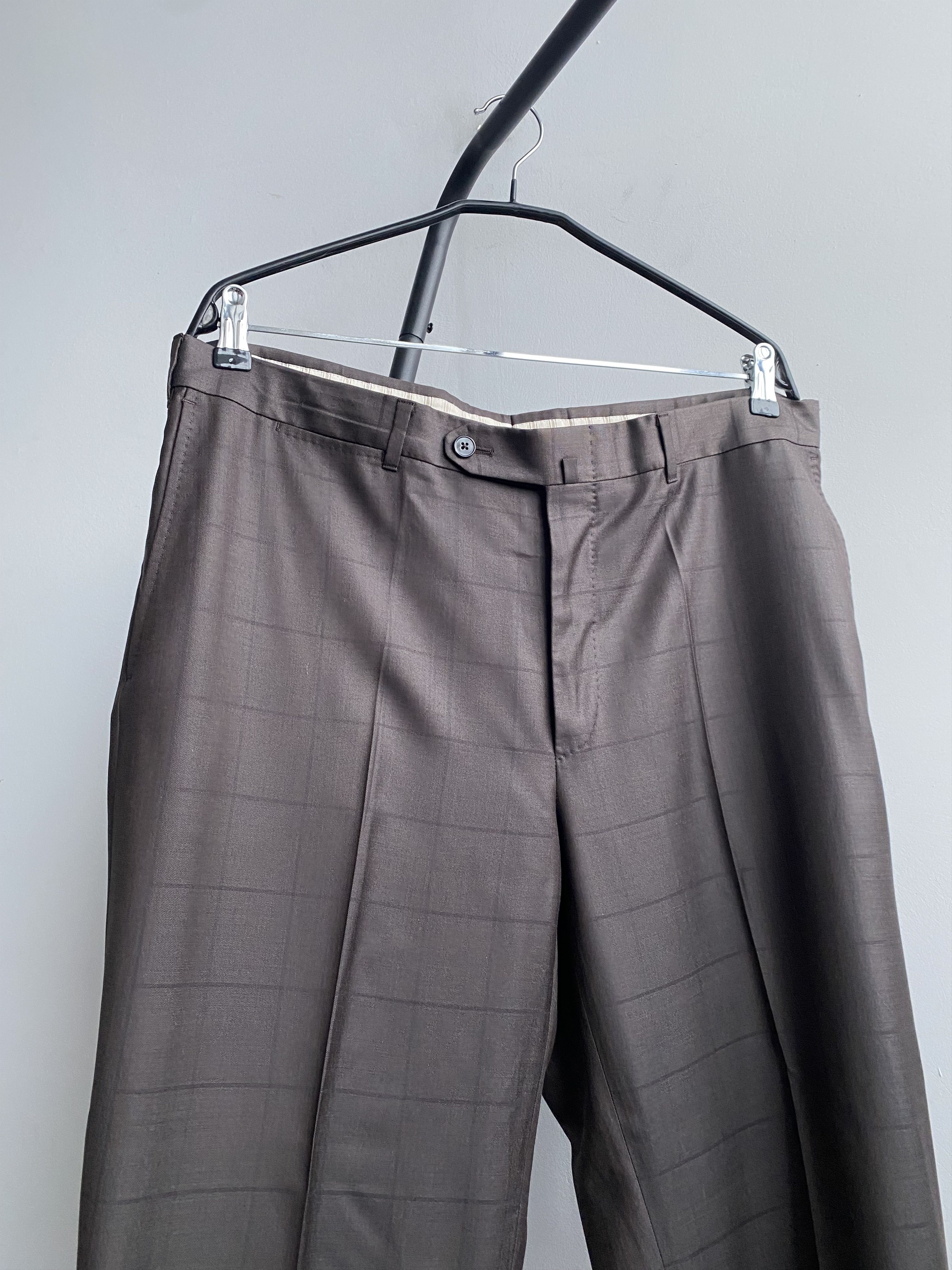 Ermenegildo Zegna Ermenegildo Zegna Couture Checked Wool and Silk Brown 56R Size 54R - 9 Thumbnail