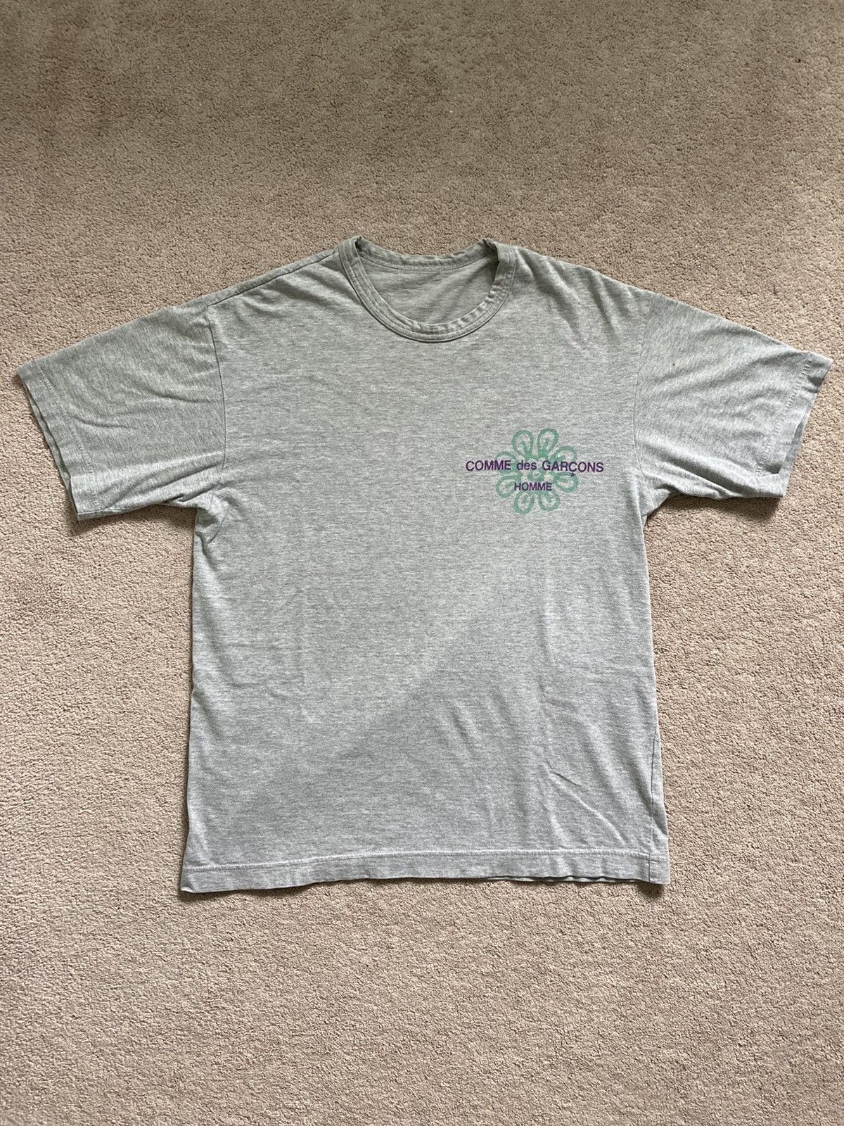 Comme des Garcons 2001 Flower Logo Tee (Grey) Size US M / EU 48-50 / 2 - 6 Thumbnail