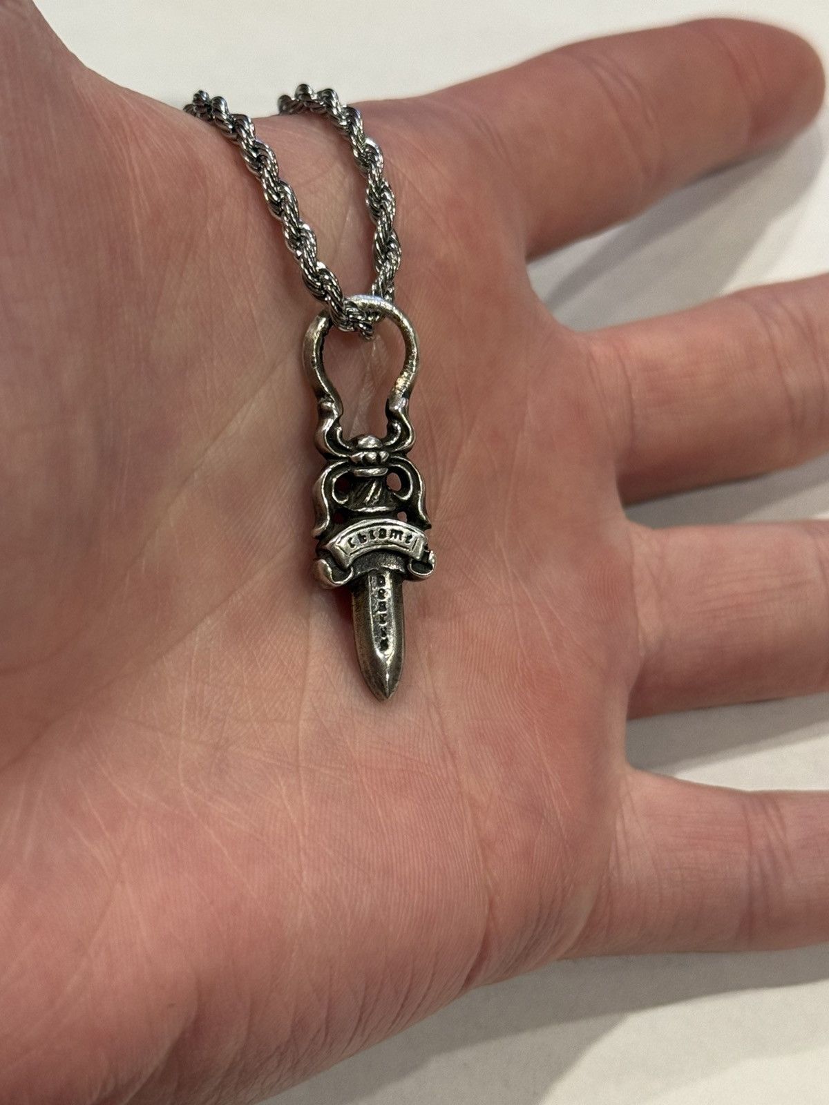 Chrome Hearts Chrome Hearts Dagger Pendant Silver Rope Chain Necklace 925 Size ONE SIZE - 4 Thumbnail