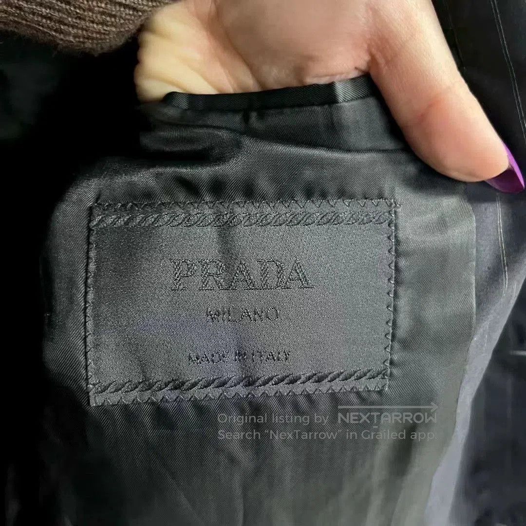 Prada black striped evening suit jacket by prada. Size US L / EU 52-54 / 3 - 3 Thumbnail