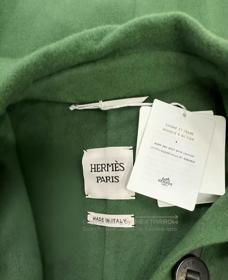 Hermes Hermes Green Short Cashmere Coat Size XXS / US 00 / IT 34 - 4 Thumbnail