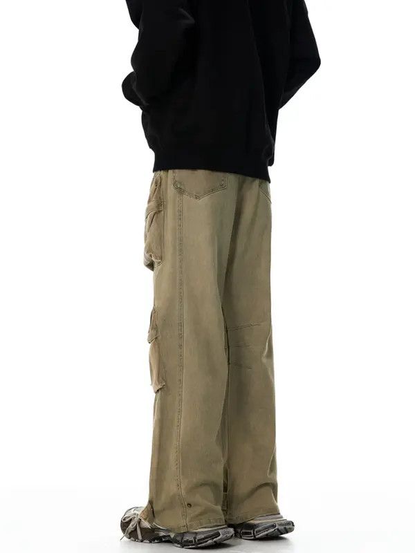 Japanese Brand VIBE Punk wasteland style dyed distressed multi-pocket jeans Size US 29 - 2 Thumbnail