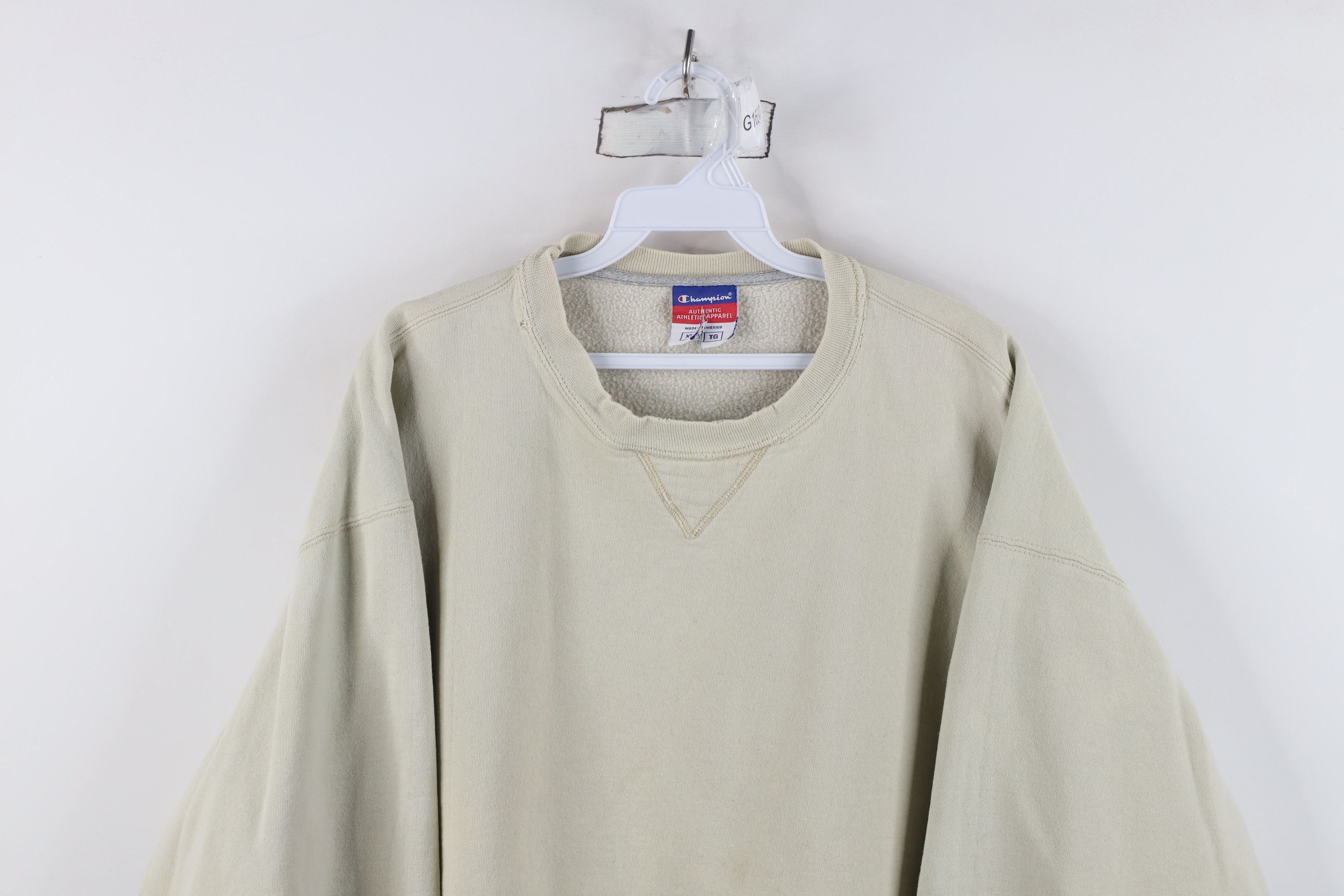 Champion Vintage 90s Champion Boxy Fit Crewneck Sweatshirt Beige Size US XL / EU 56 / 4 - 2 Thumbnail