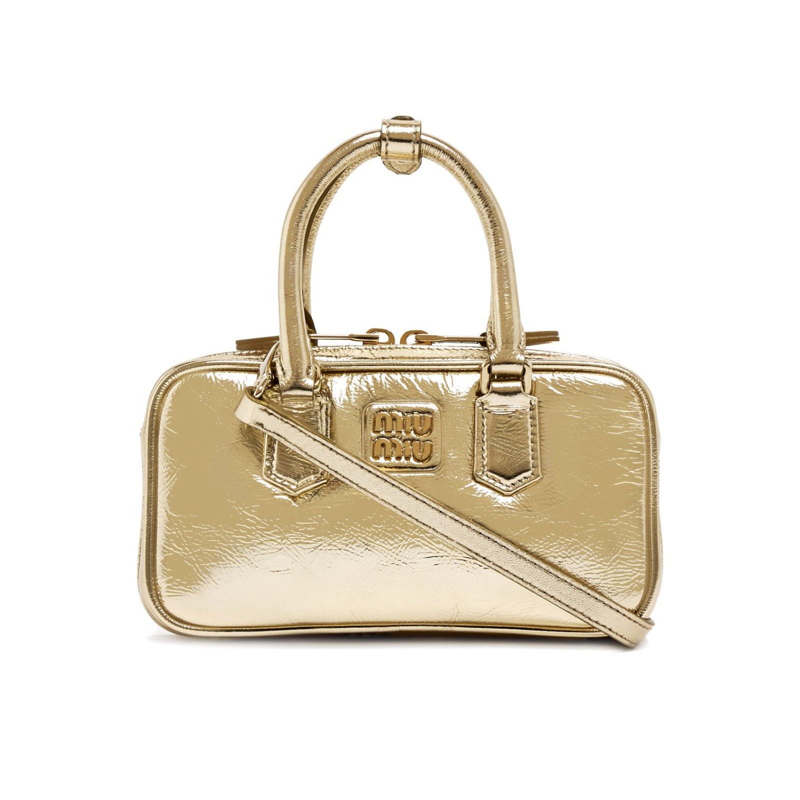 Miu Miu MIU MIU Arcadie Mini Gold Leather Handbag New And Authentic Size ONE SIZE - 1 Thumbnail