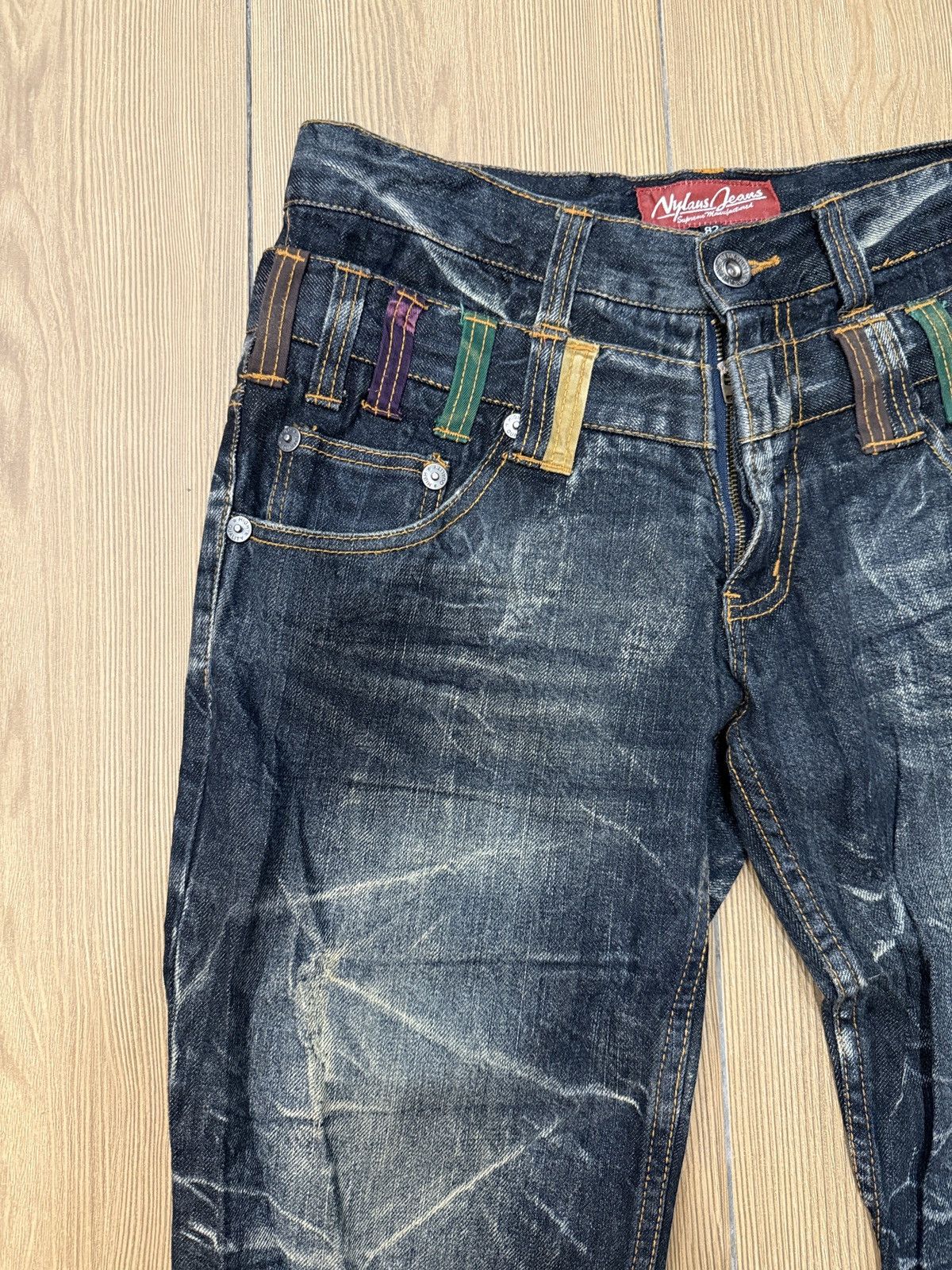 If Six Was Nine Nylaus Double Waist Jeans Denim Pants Thunder Design Size US 31 - 2 Thumbnail