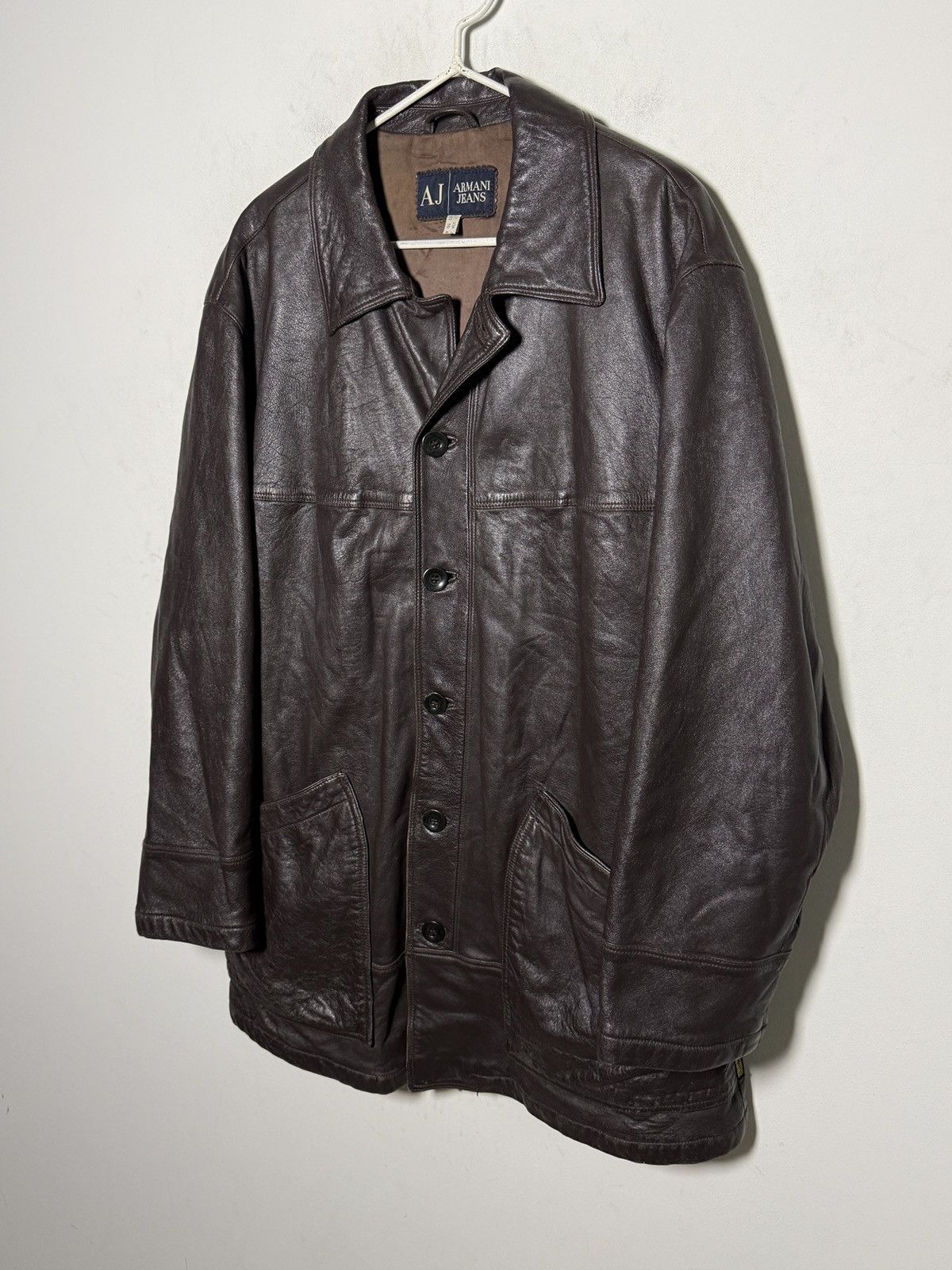 Giorgio Armani Vintage Armani Jeans brown leather jacket Size US L / EU 52-54 / 3 - 2 Thumbnail