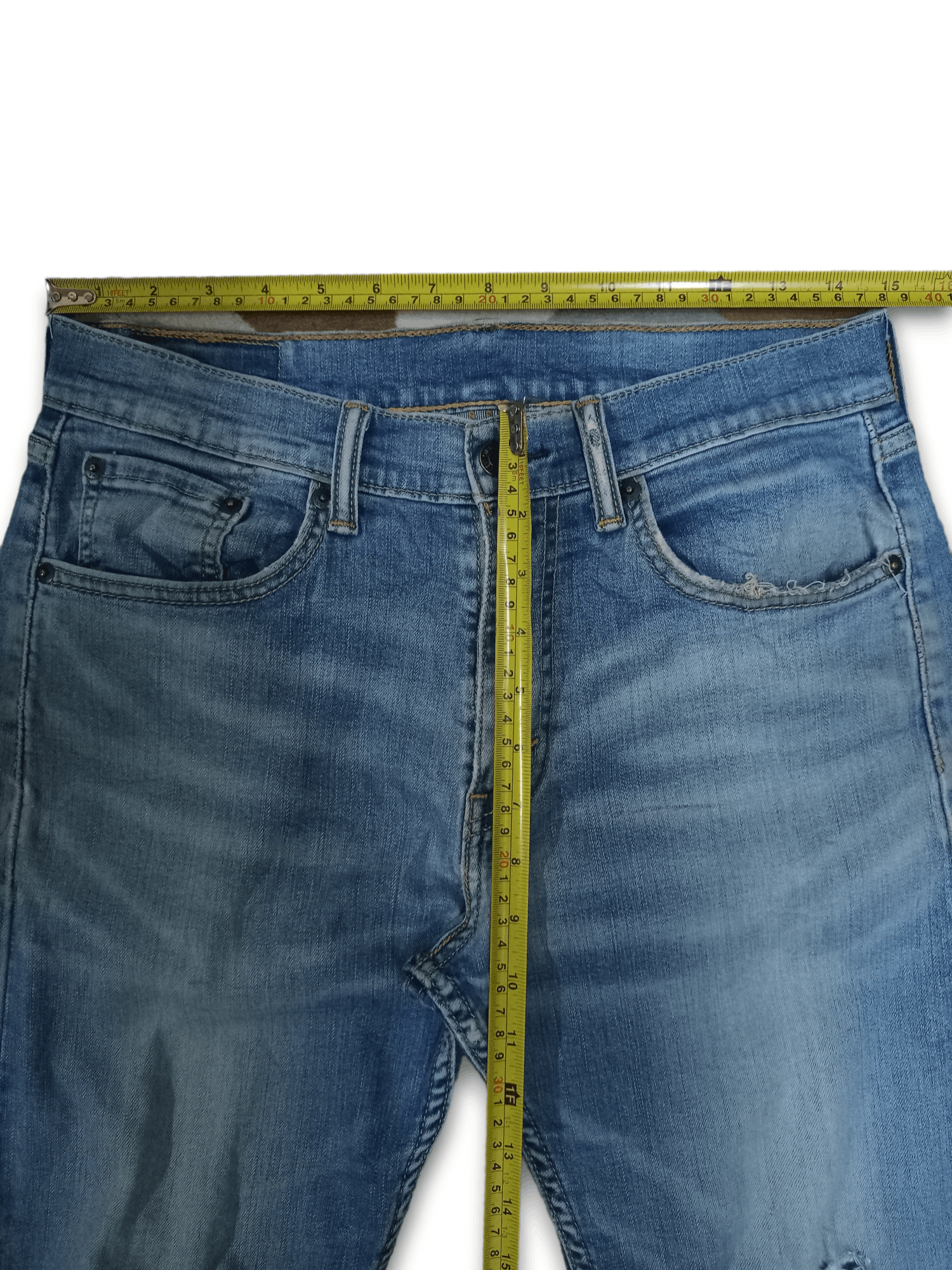 Levi's × Levi's Vintage Clothing Vintage Levis 505 Western Blue Wash Distressed Jeans 30x27 Size US 30 / EU 46 - 10 Thumbnail