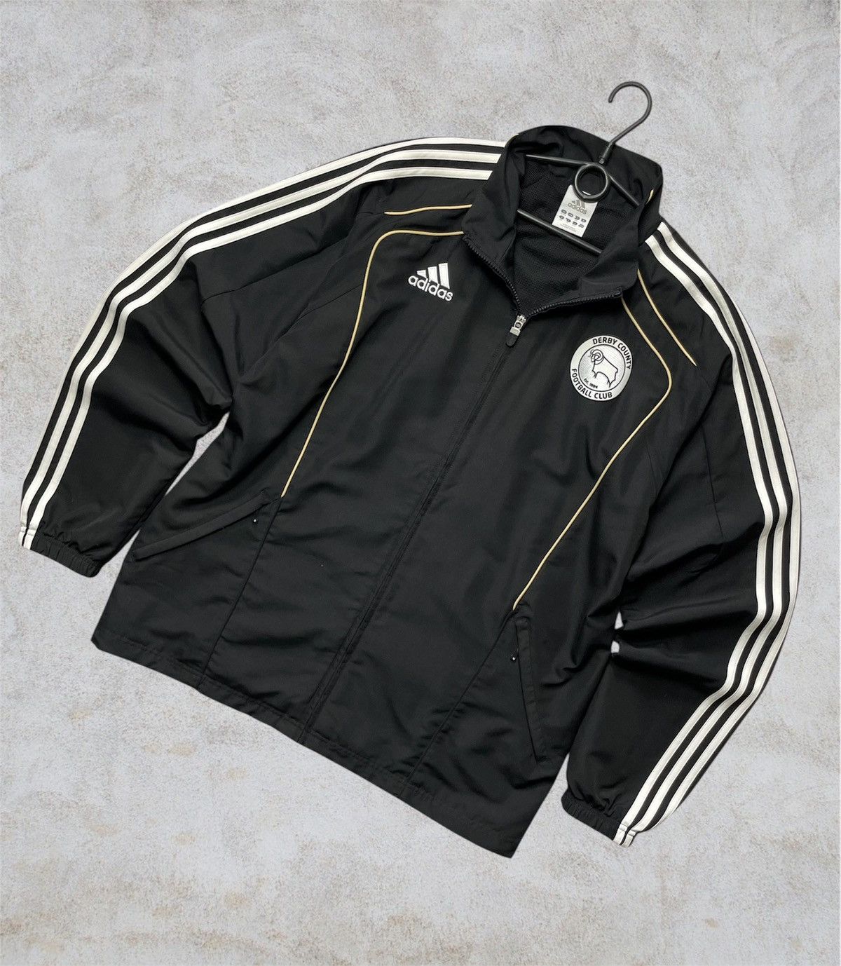 Adidas Adidas derby county soccer track jacket size XL black Size US XL / EU 56 / 4 - 1 Thumbnail