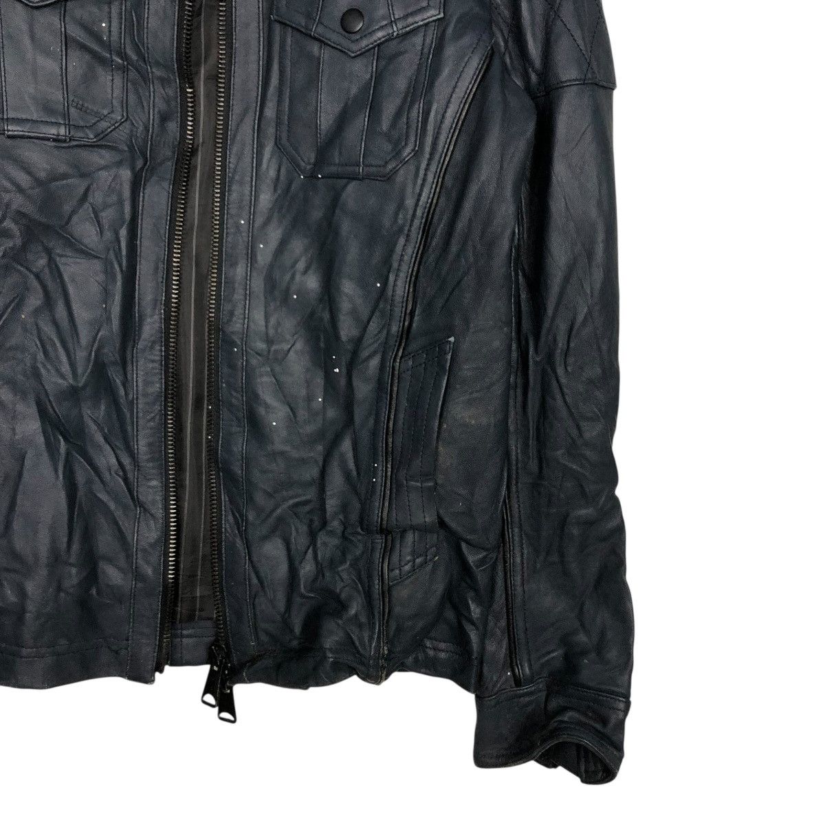 Japanese Brand 🔥VINTAGE BIKER LEATHER JACKET RATTLE TRAP ISSEY MIYAKE Size US S / EU 44-46 / 1 - 7 Thumbnail