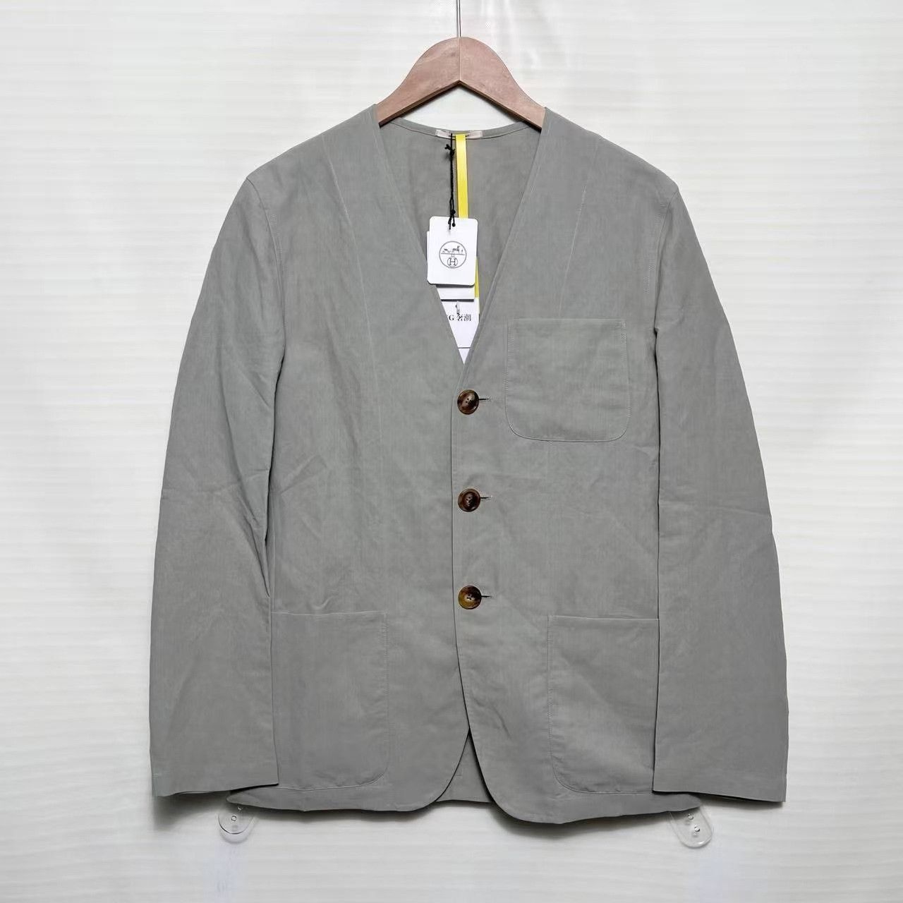 Hermes Hermes Collarless Single-Breasted Jacket Size US S / EU 44-46 / 1 - 1 Thumbnail