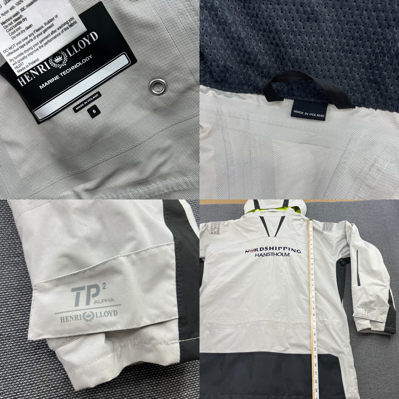 Henri Lloyd Henry Lloyd TP2 Alpha Yachting Womens Jacket XL Hooded Windbreaker Water Resistant Gray Pattern Solid Full Zip Pockets Casual Size XL / US 12-14 / IT 48-50 - 9 Thumbnail