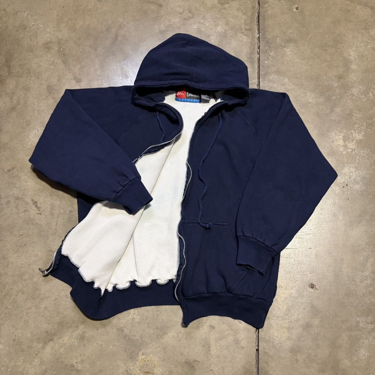 Vintage Vintage 1970s Maverick Waffle Lined Thermal Zip Up Hoodie