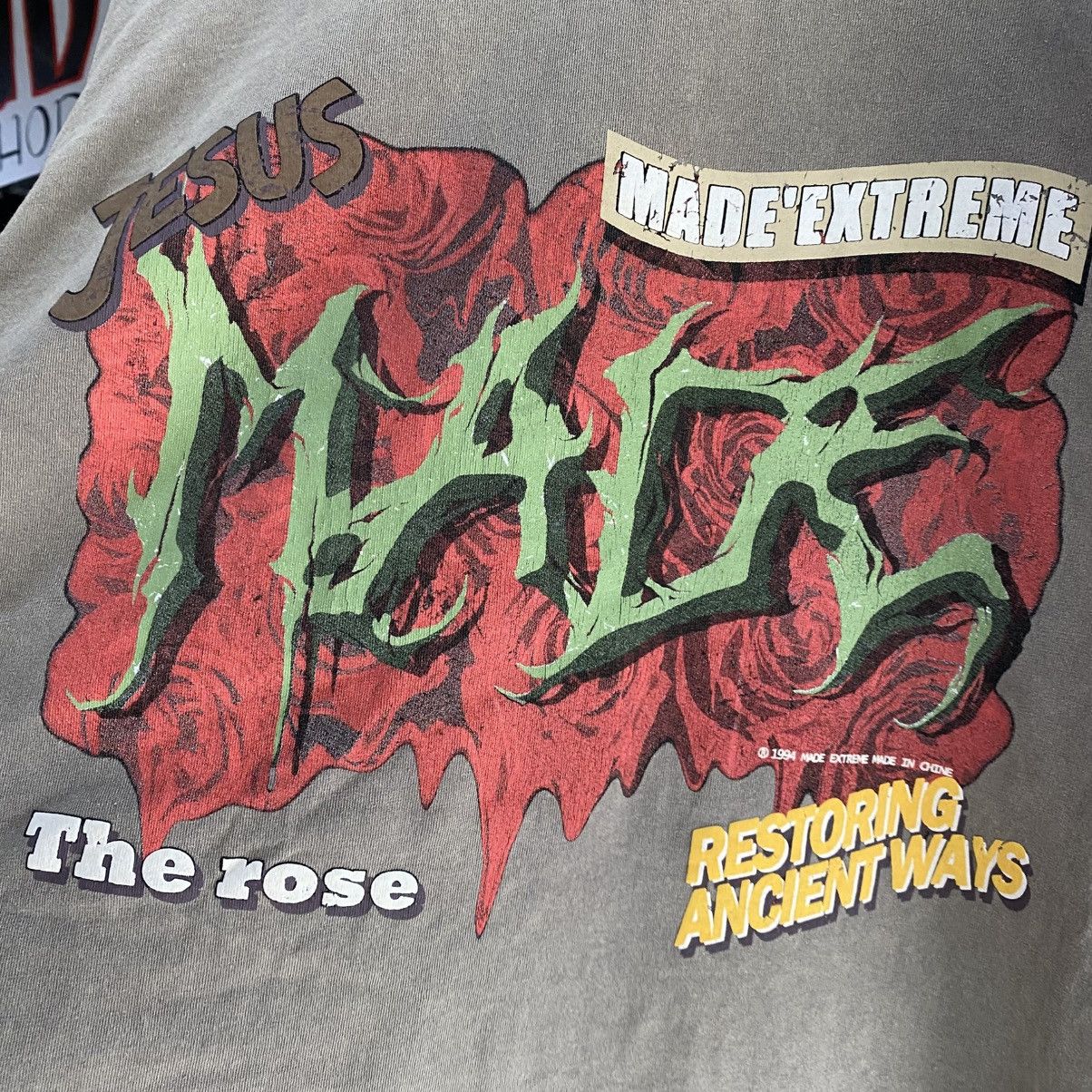 Designer Made Extreme x The Rose T-Shirt Long Sleeve Jesus Printed Size US XL / EU 56 / 4 - 5 Thumbnail