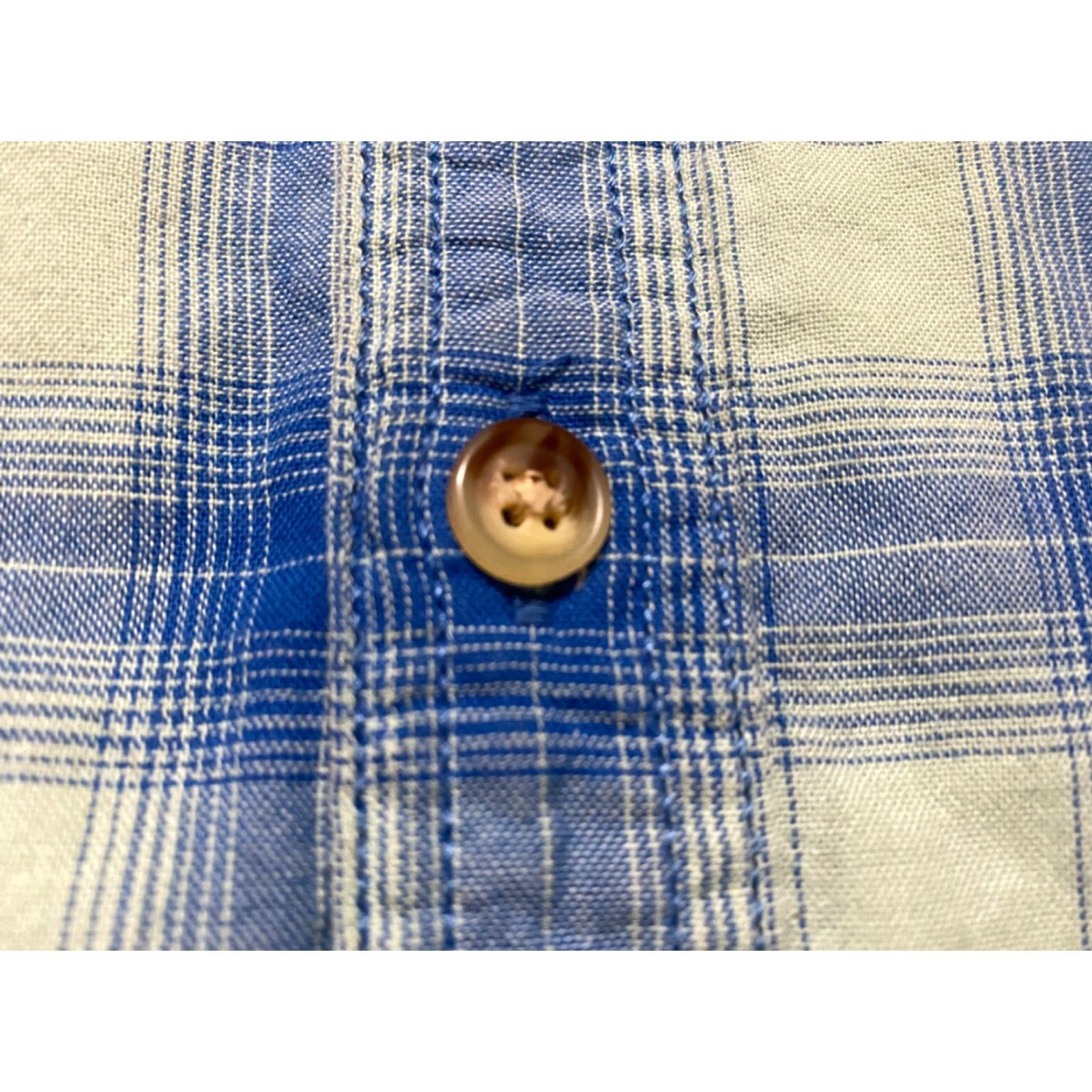 Vintage Alesbury Mens Large Shirt Blue Plaid Long Sleeve Button-Front 100% Cotton Slim Size US L / EU 52-54 / 3 - 4 Thumbnail
